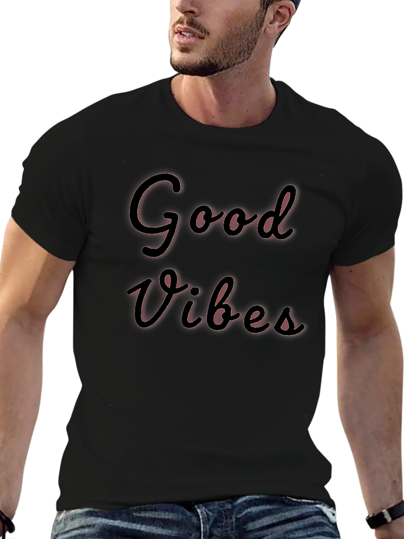 Good Vibes Black T-Shirt - Stylish & Comfortable
