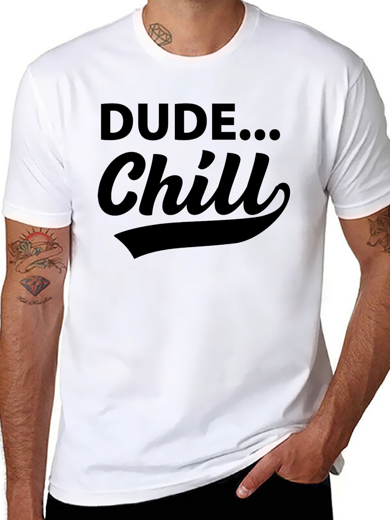 Dude... Chill Black Graphic Tee