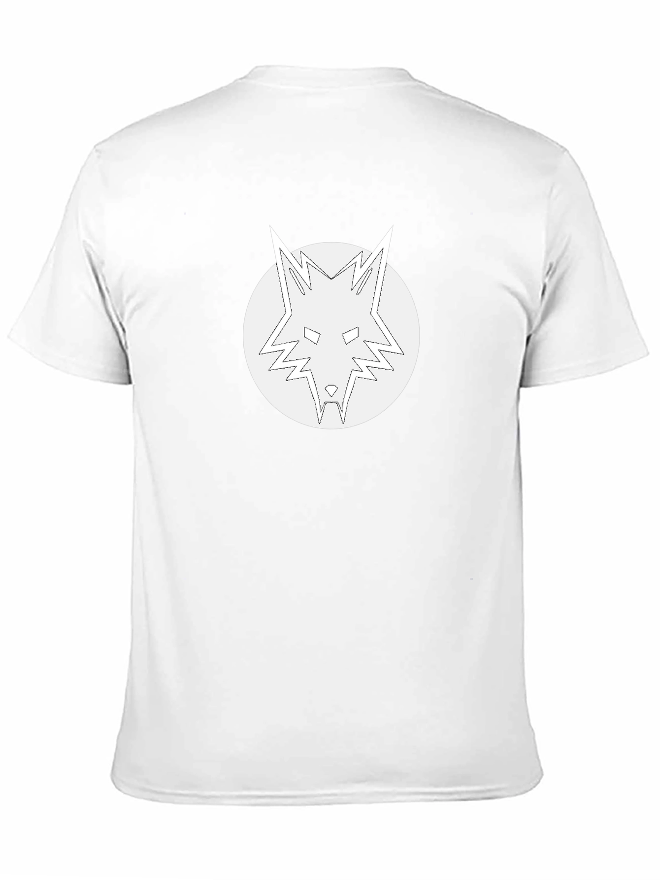 Black T-Shirt with White Wolf Graphic