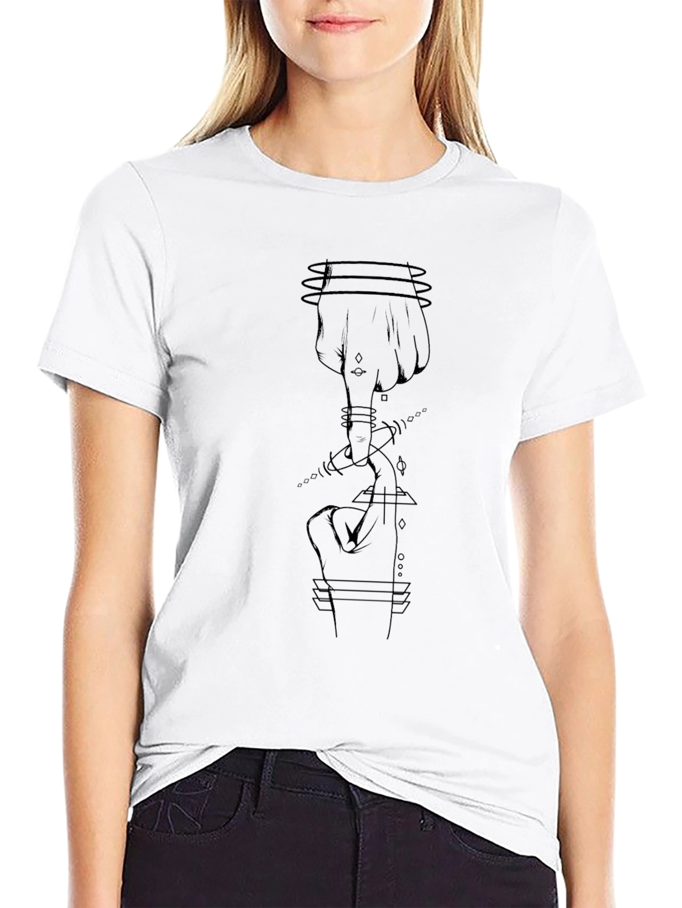 Abstract Hand Graphic Tee - Mens Black T-Shirt