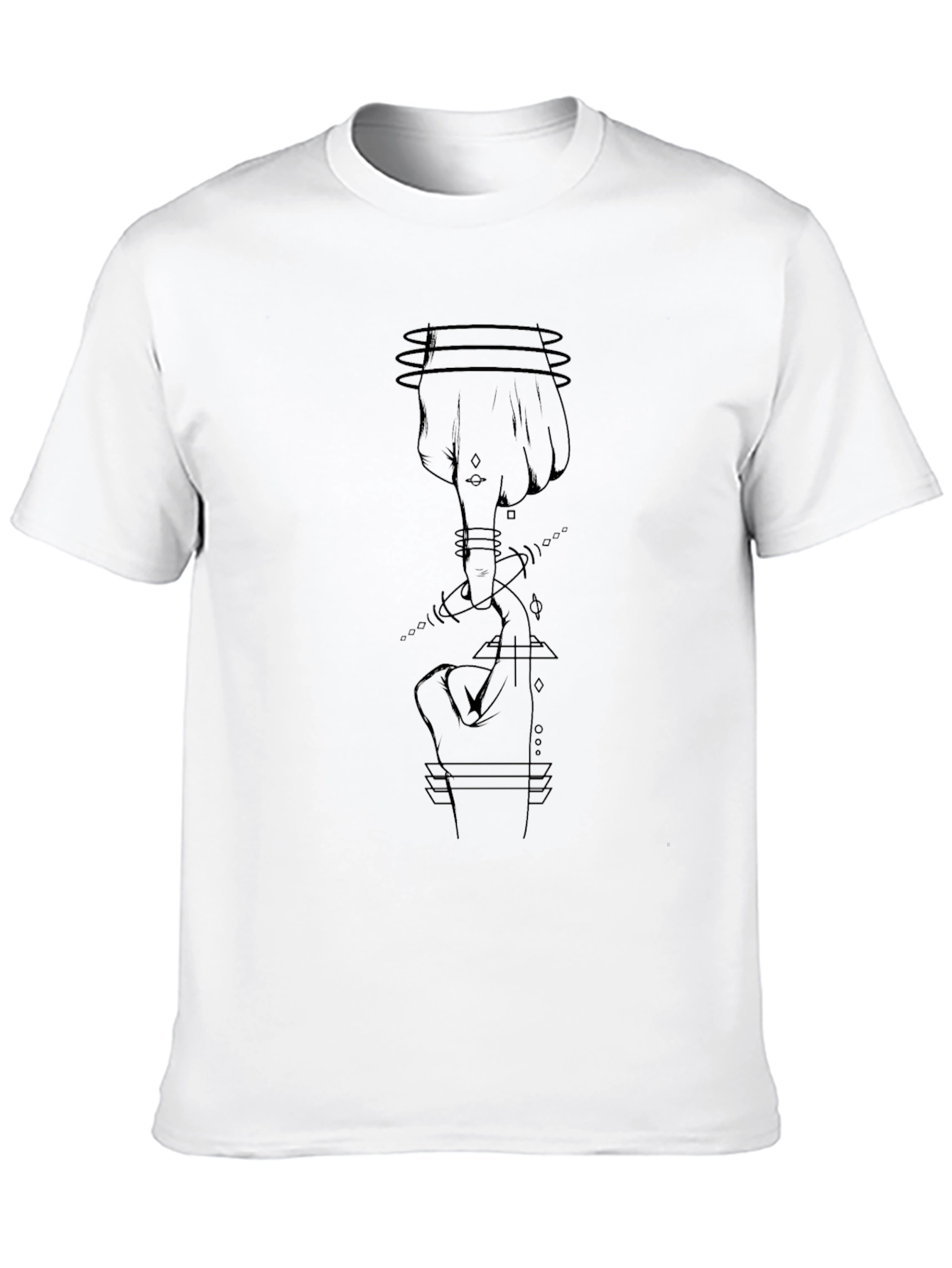 Abstract Hand Graphic Tee - Mens Black T-Shirt