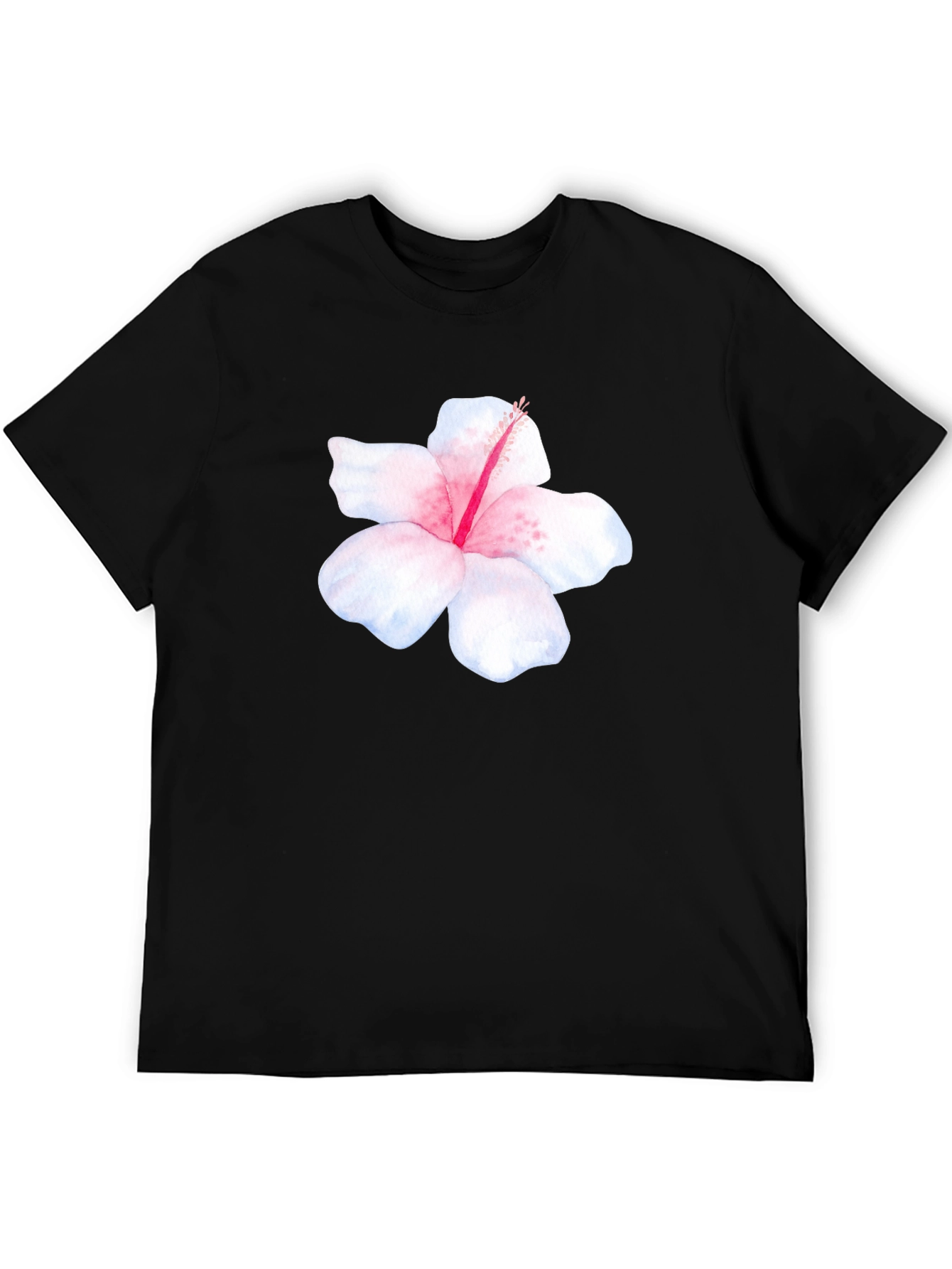 Hibiscus Flower Black T-Shirt