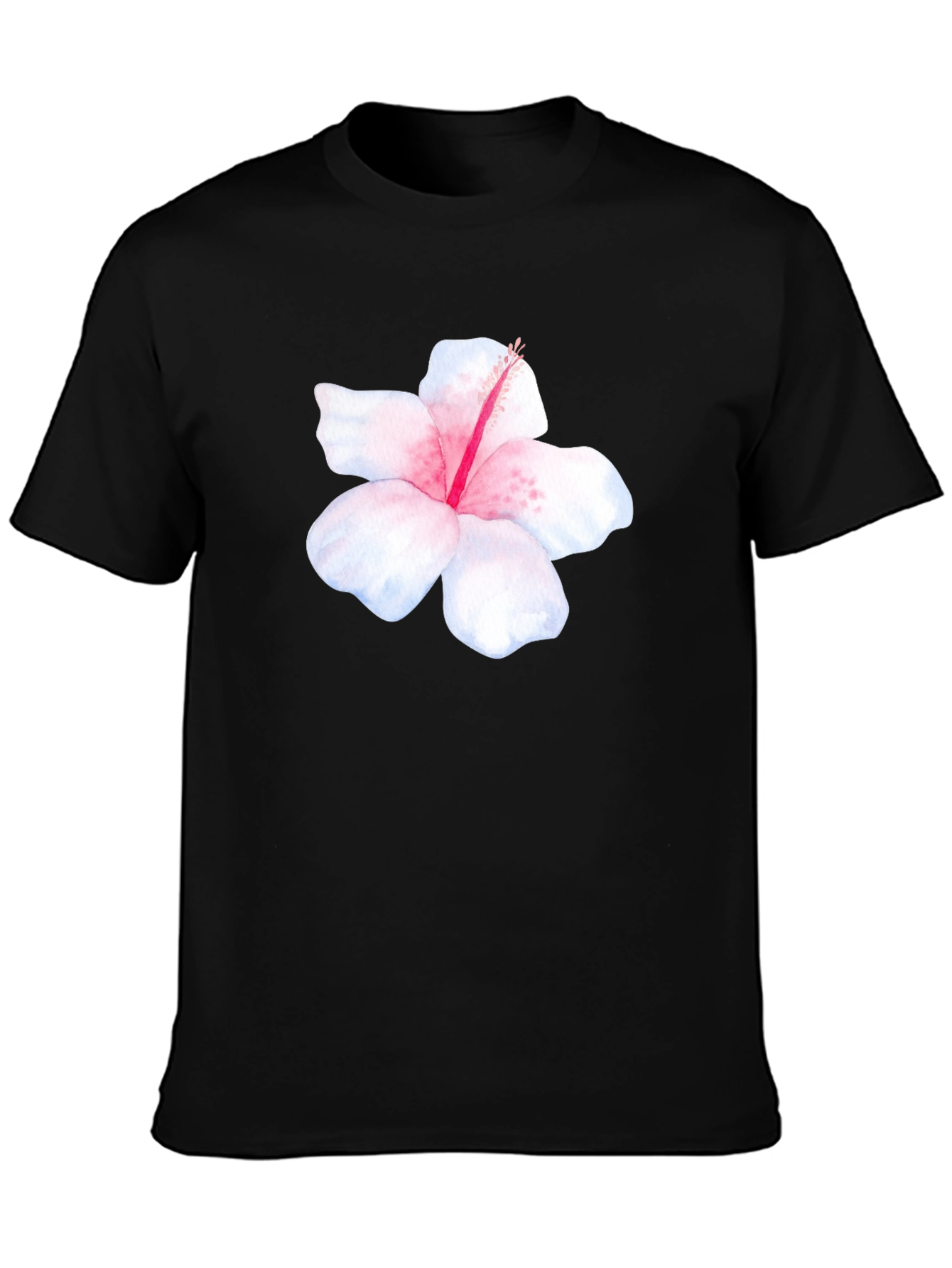 Hibiscus Flower Black T-Shirt