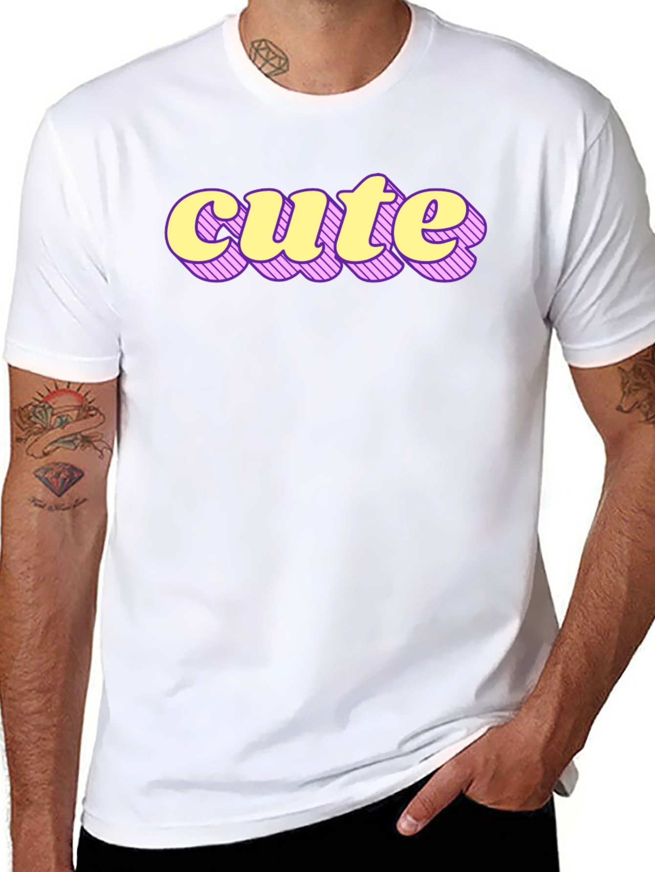 Cute Graphic Print Black T-Shirt