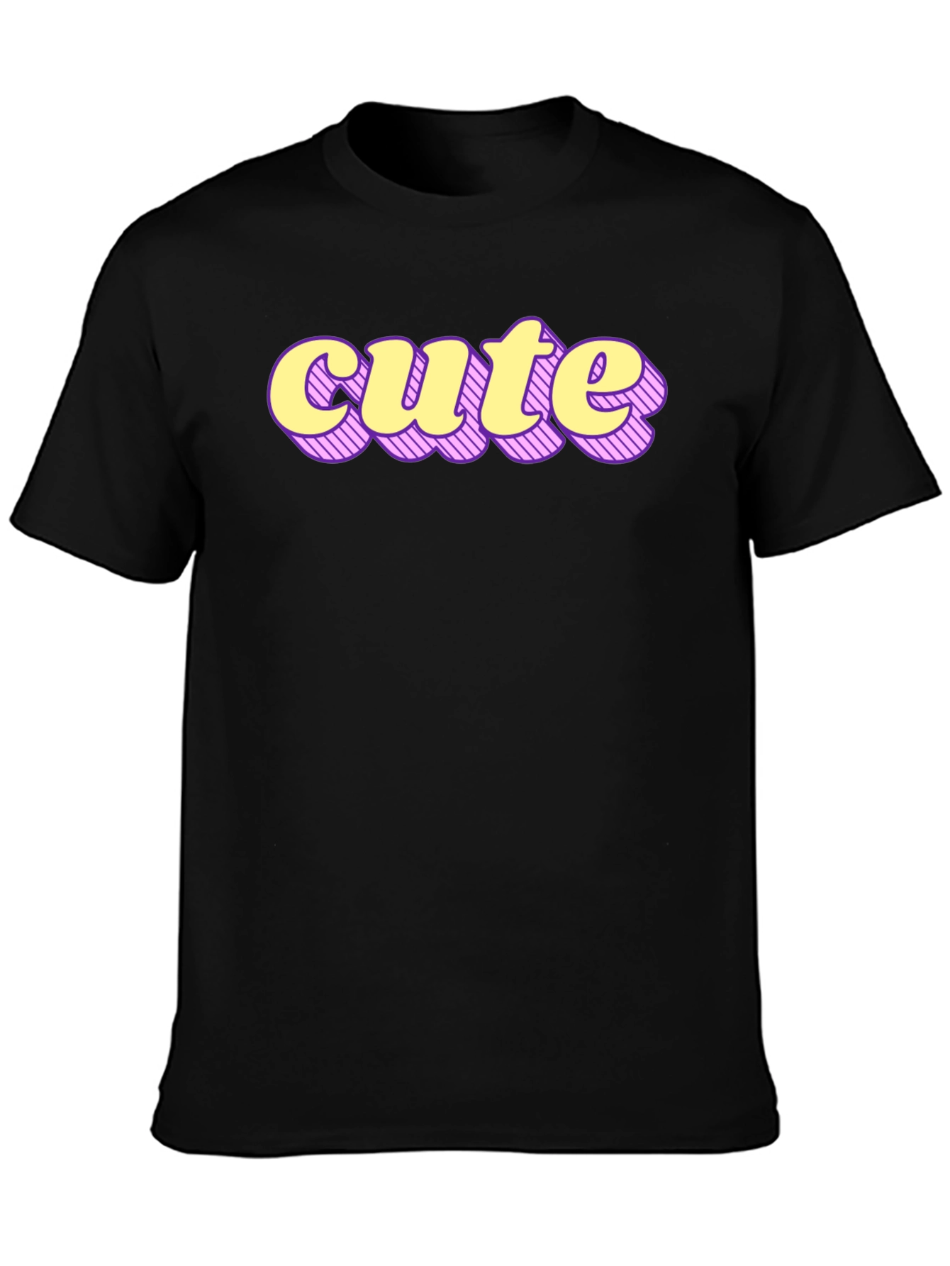 Cute Graphic Print Black T-Shirt
