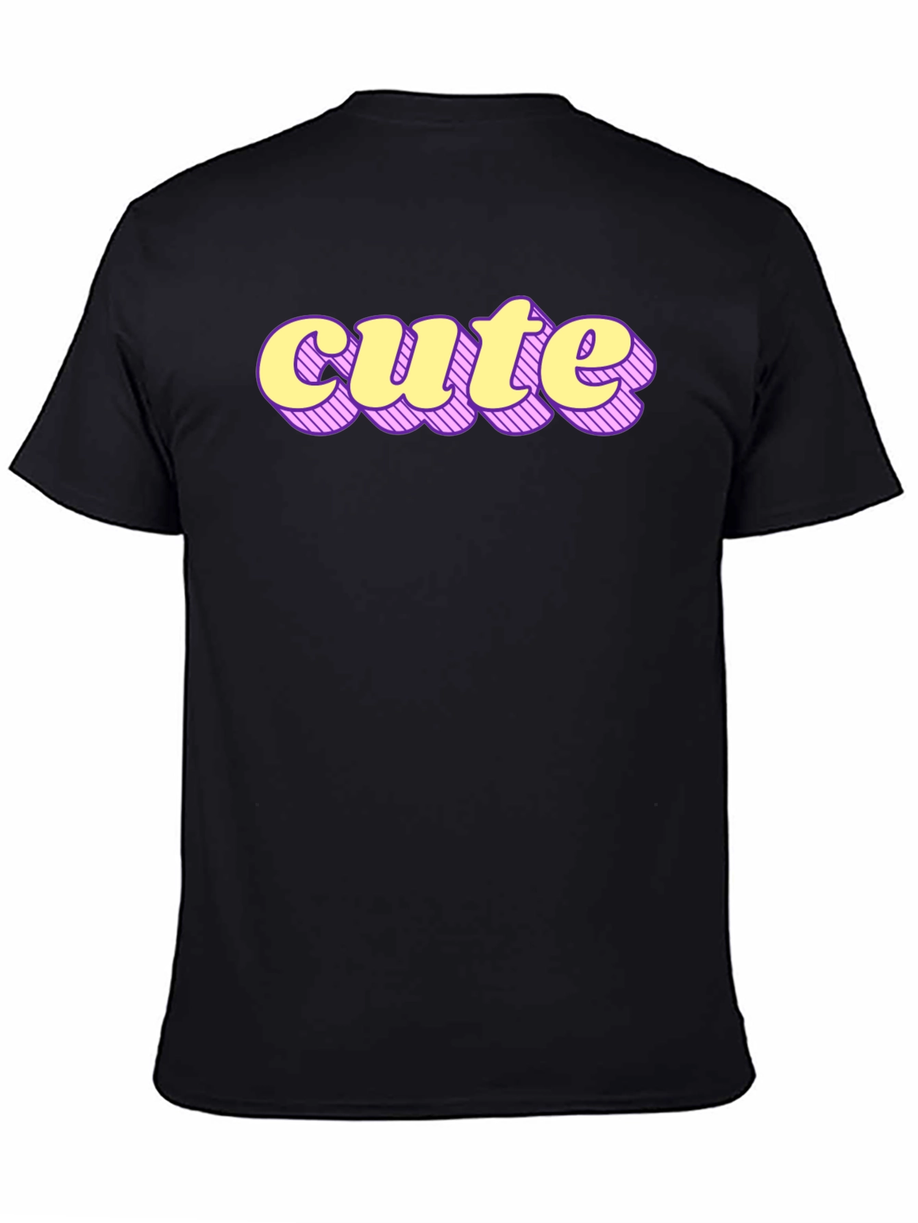 Cute Graphic Print Black T-Shirt