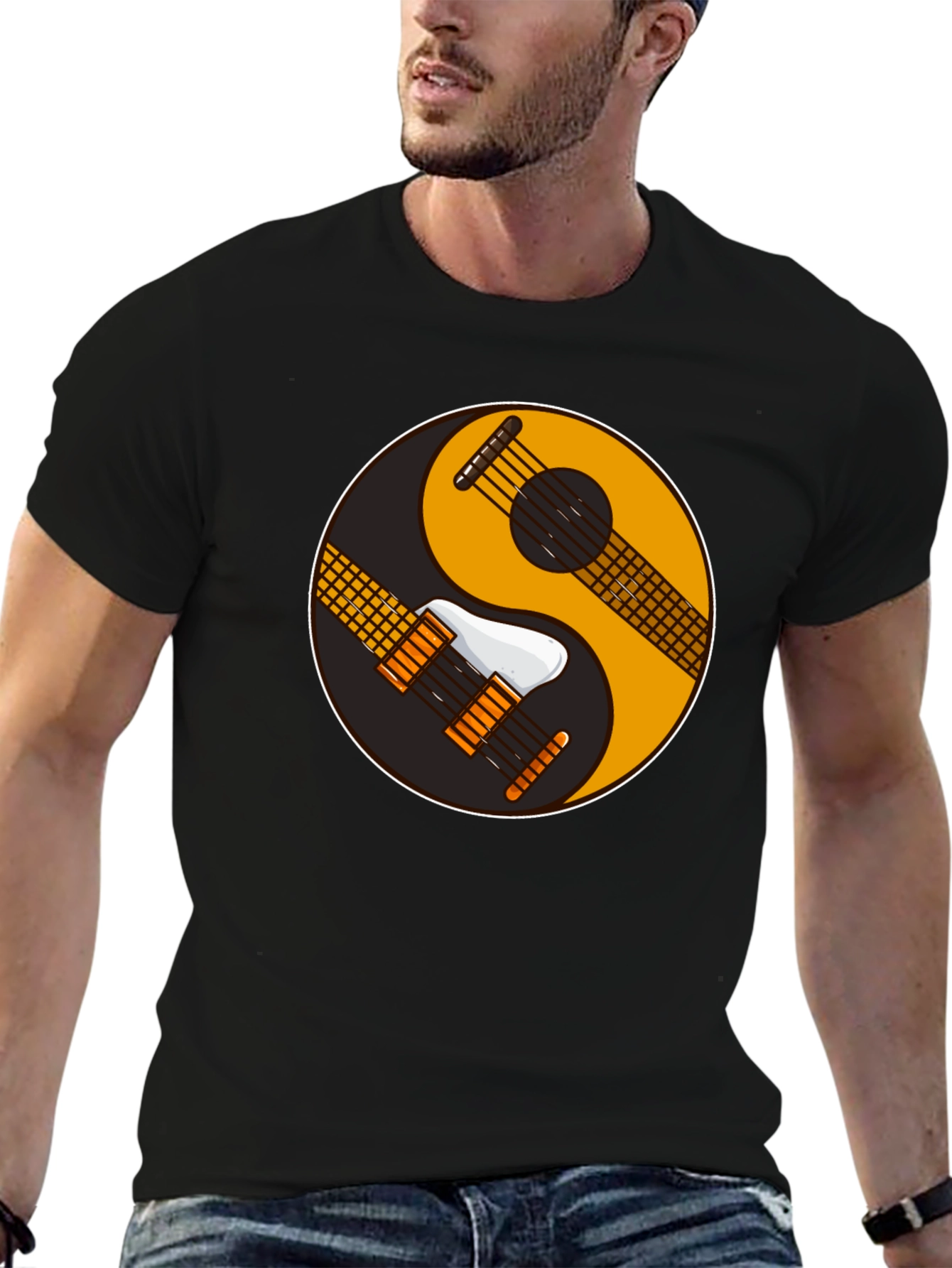 Yin Yang Guitar T-Shirt - Music Lover Tee