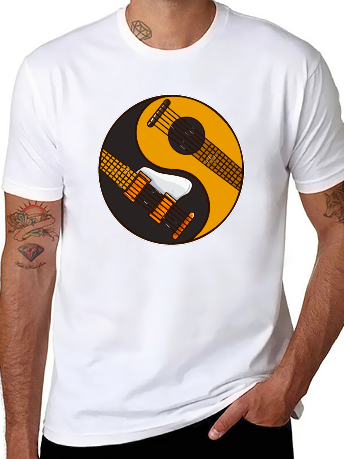 Yin Yang Guitar T-Shirt - Music Lover Tee