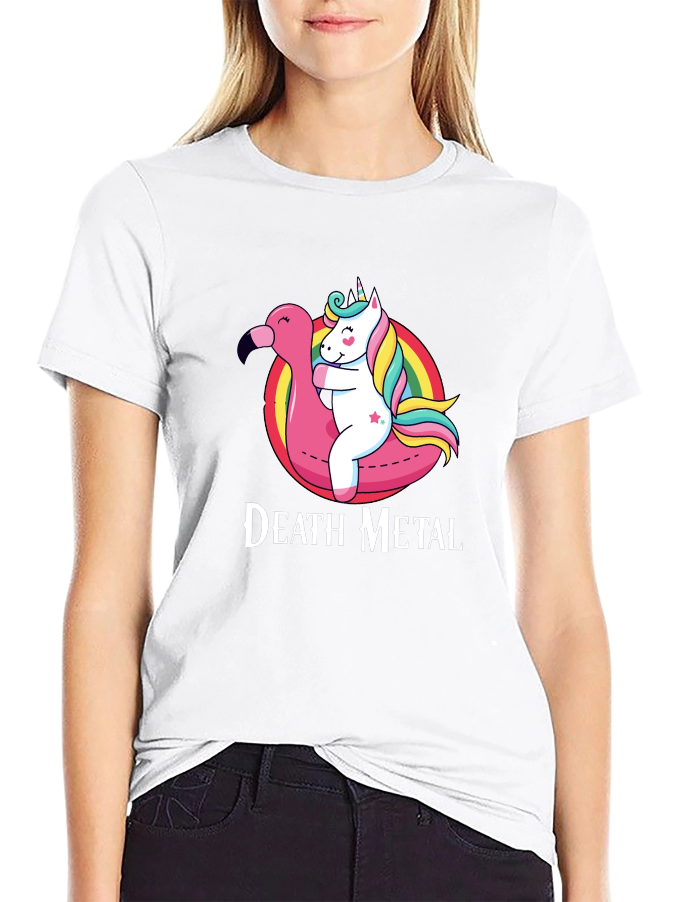 Death Metal Unicorn Flamingo T-Shirt