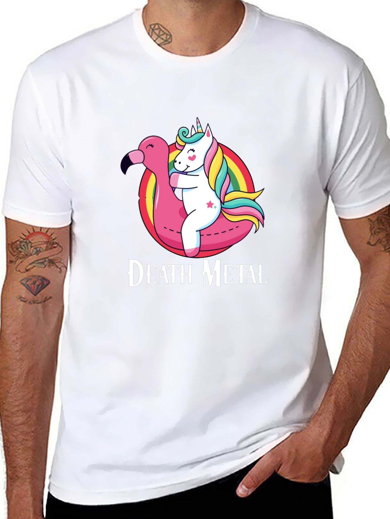 Death Metal Unicorn Flamingo T-Shirt