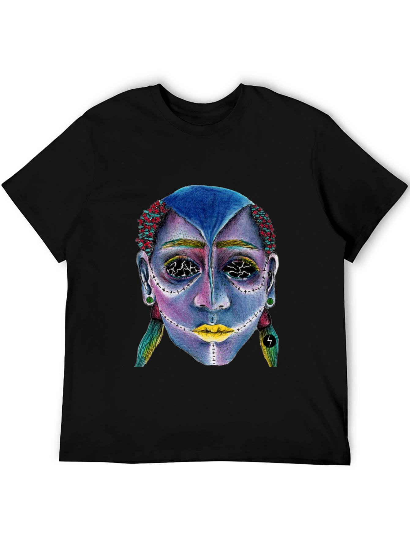 Unique Graphic Tee: Avant-Garde Portrait Design