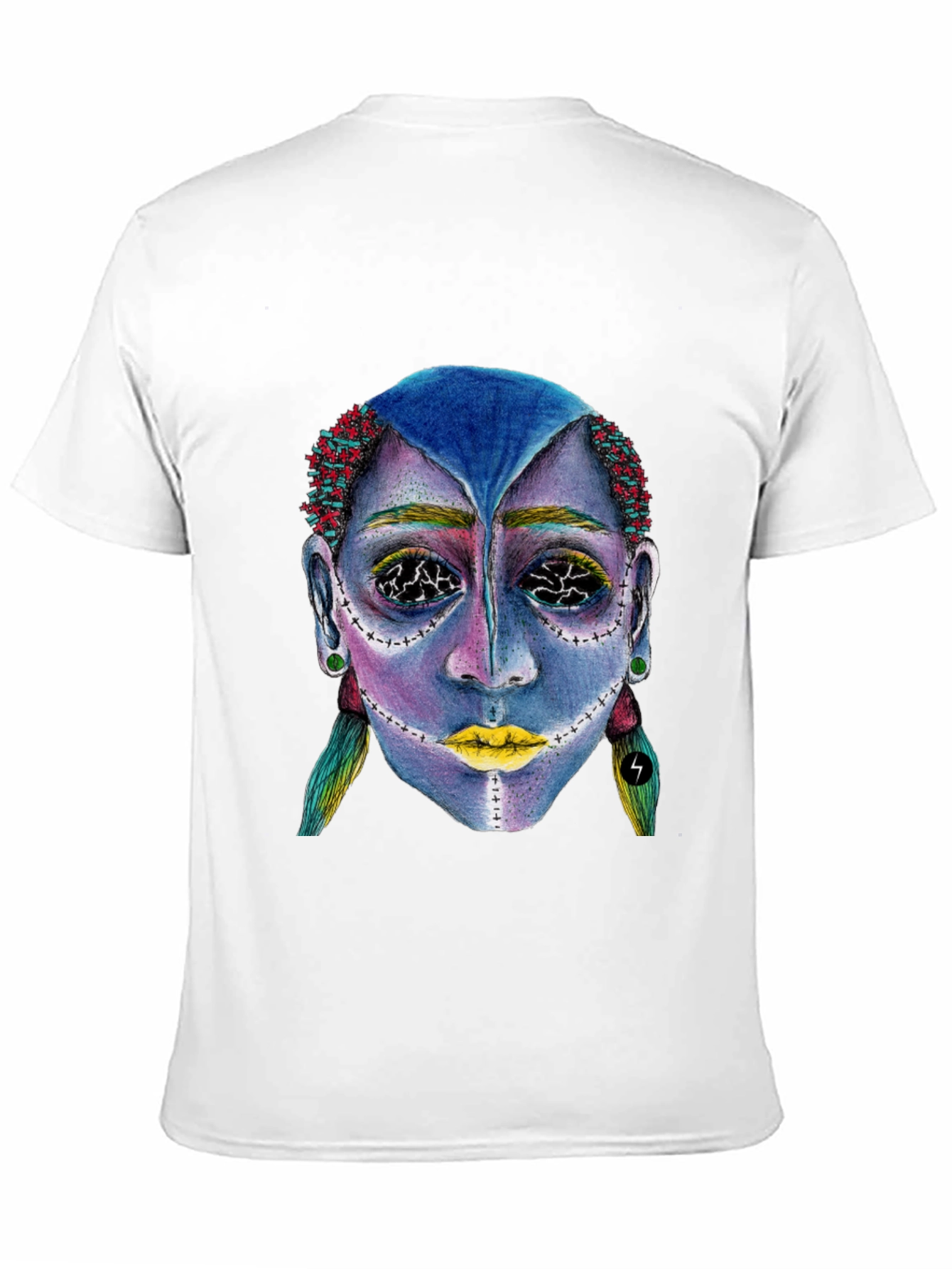 Unique Graphic Tee: Avant-Garde Portrait Design