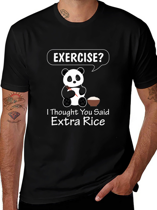 Funny Panda Exercise Extra Rice T-Shirt