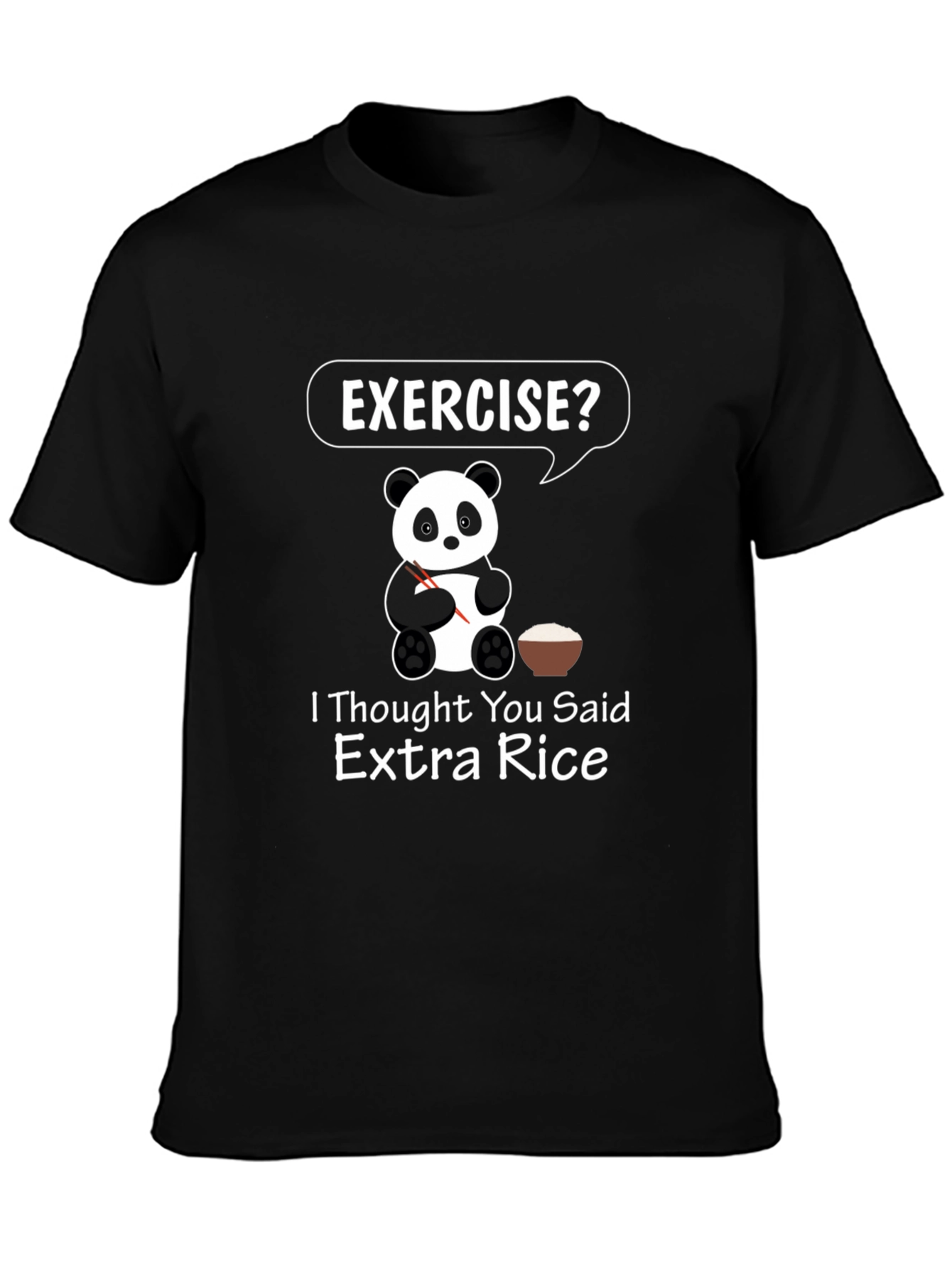 Funny Panda Exercise Extra Rice T-Shirt