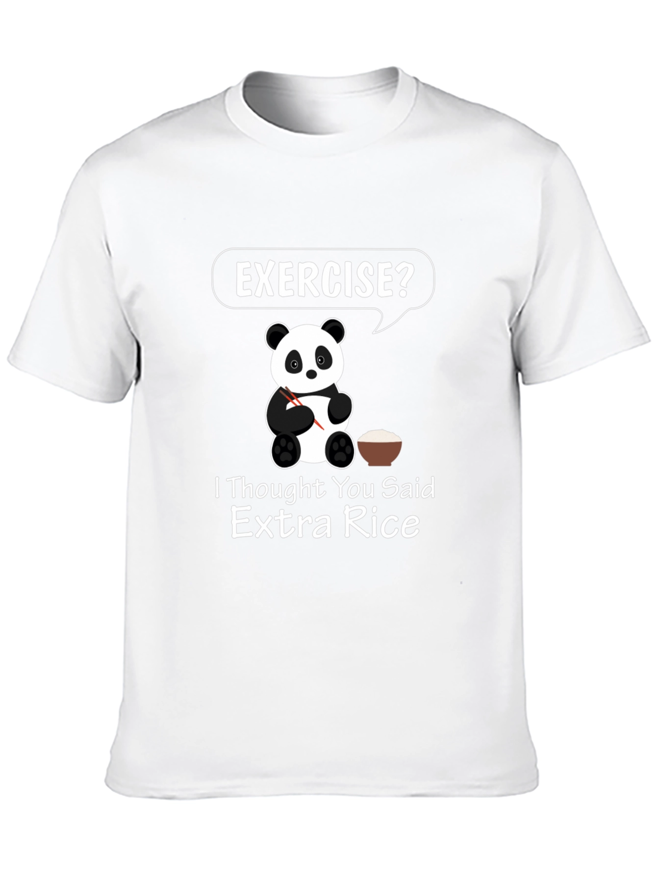 Funny Panda Exercise Extra Rice T-Shirt