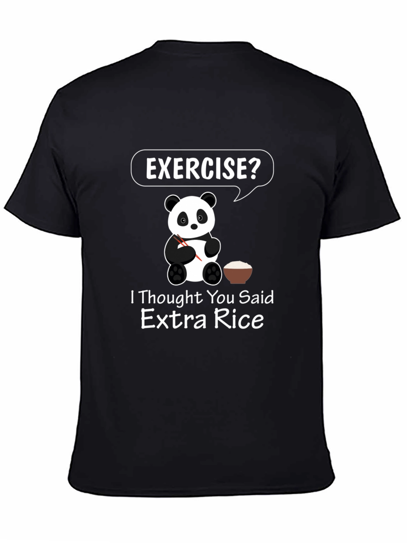 Funny Panda Exercise Extra Rice T-Shirt