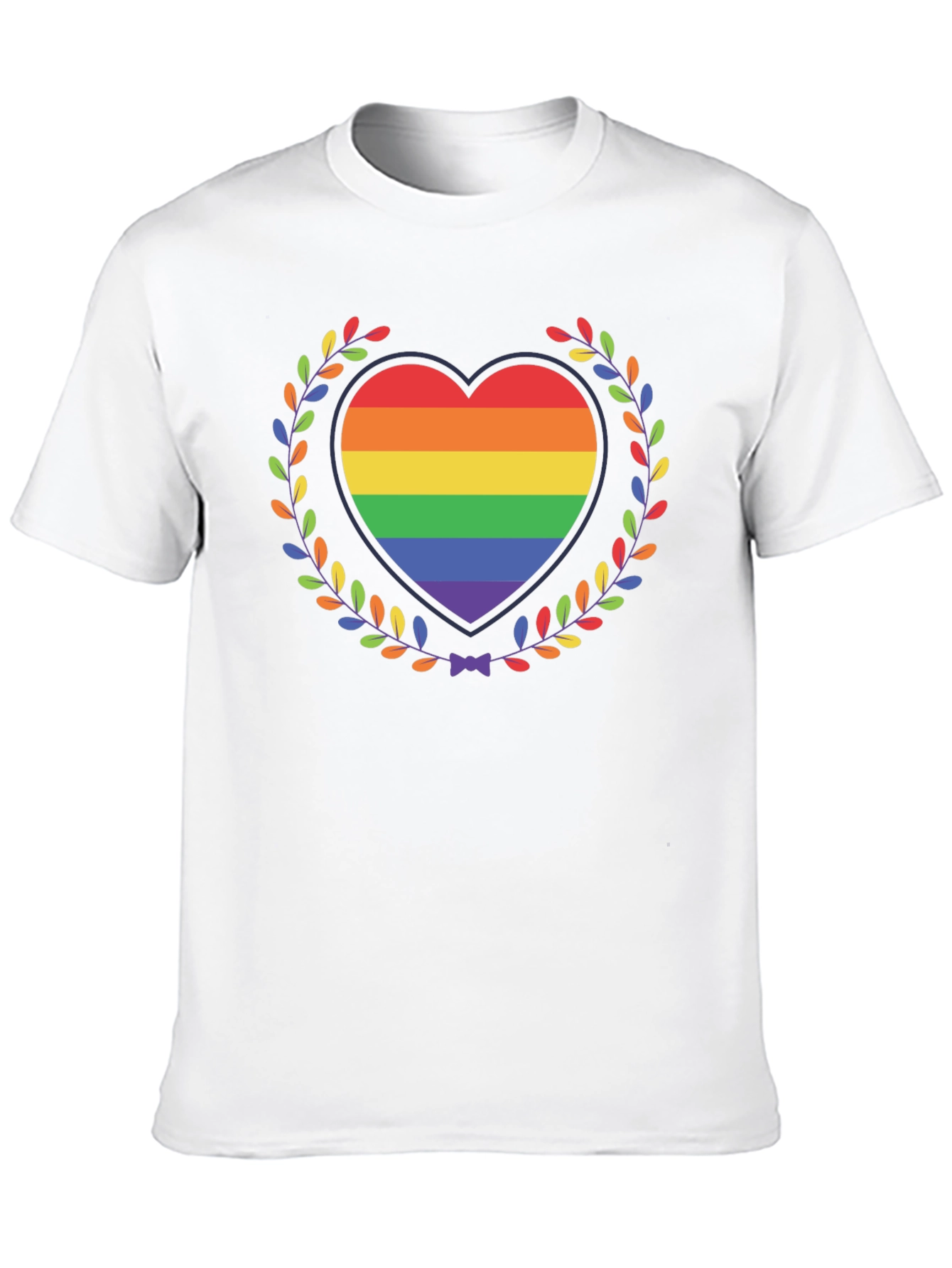 Pride Heart Wreath Graphic T-Shirt - Black