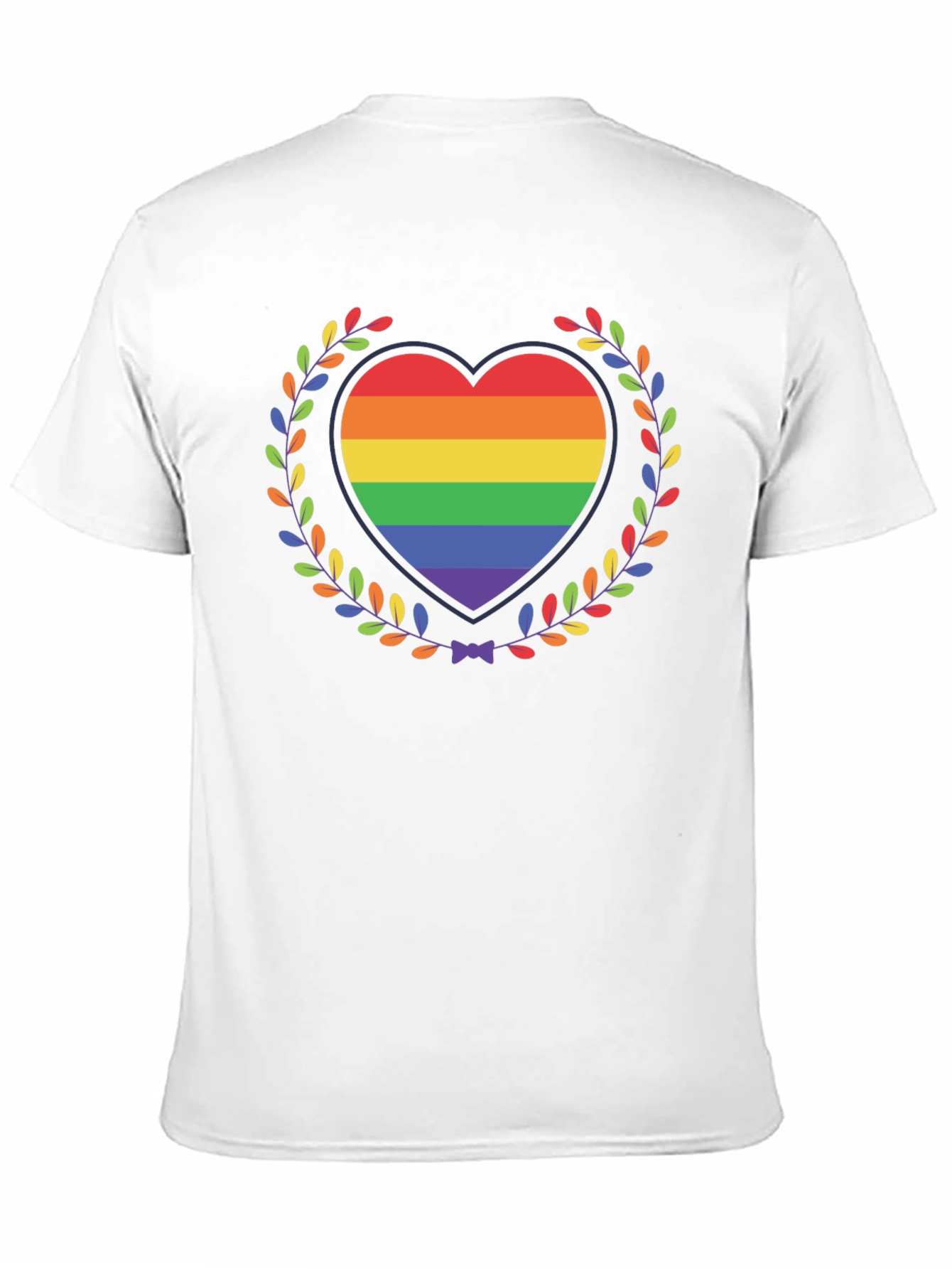 Pride Heart Wreath Graphic T-Shirt - Black