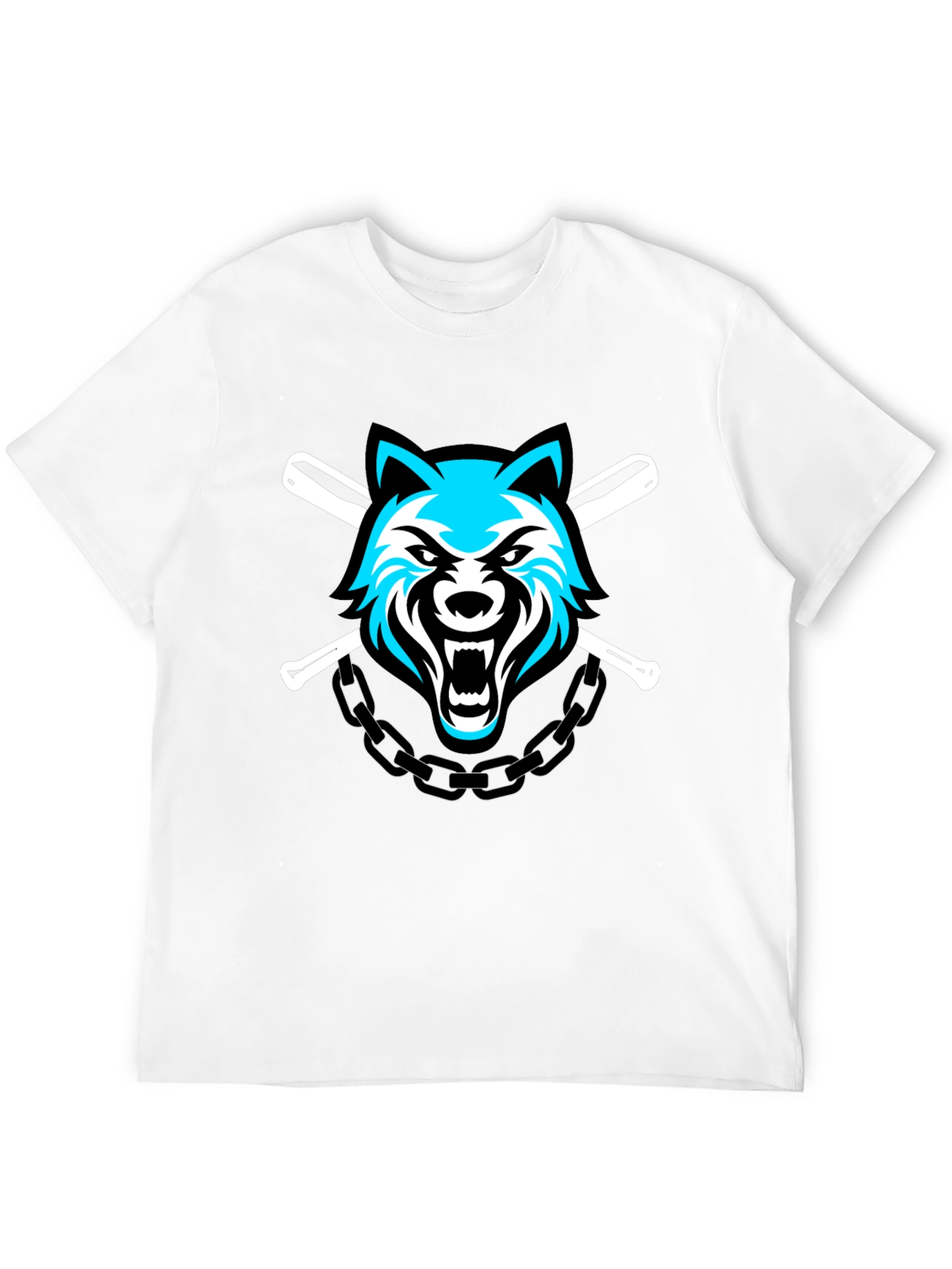 Wolf Baseball Team T-Shirt - Black