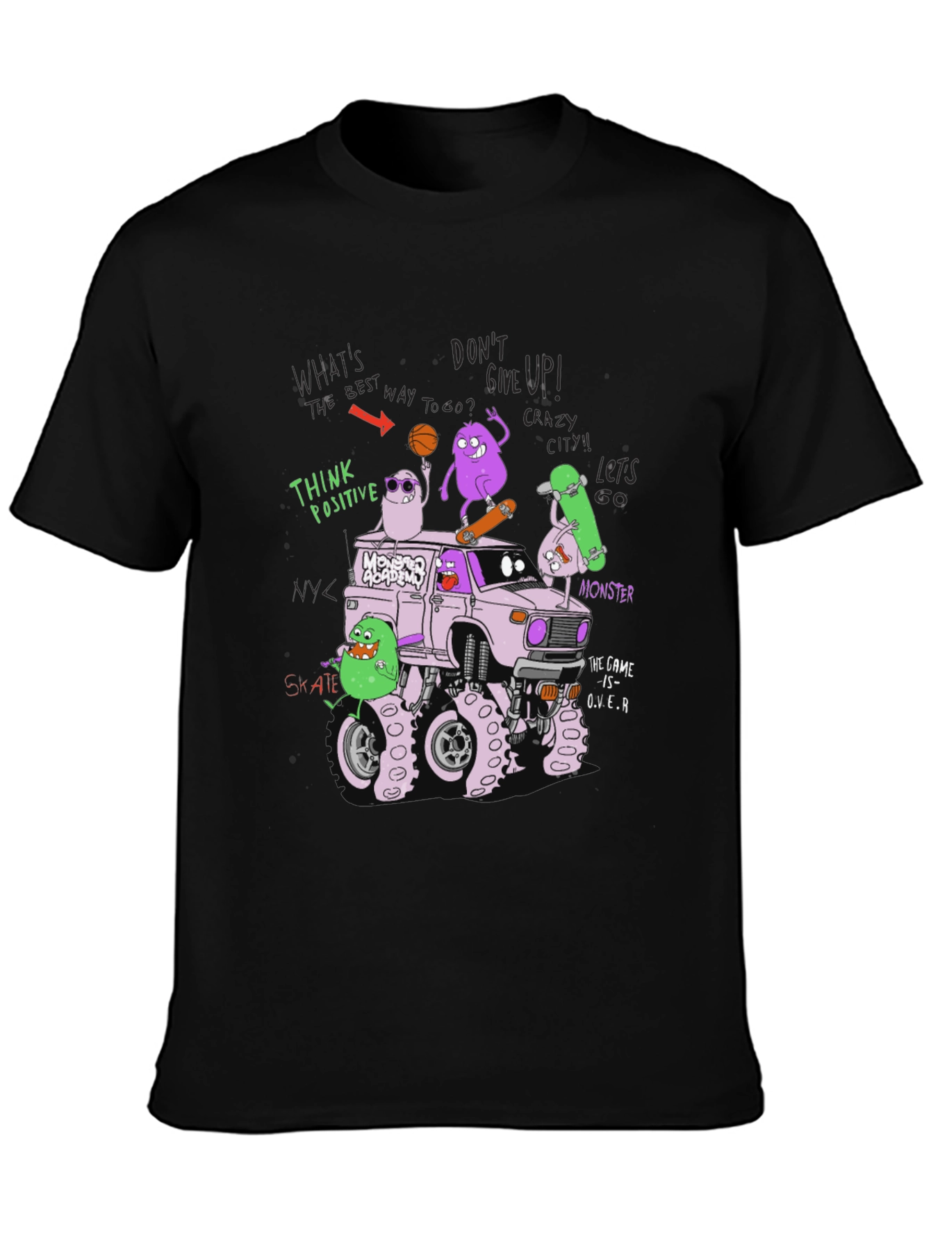 Monster Academy Graphic Tee - Think Positive Design
