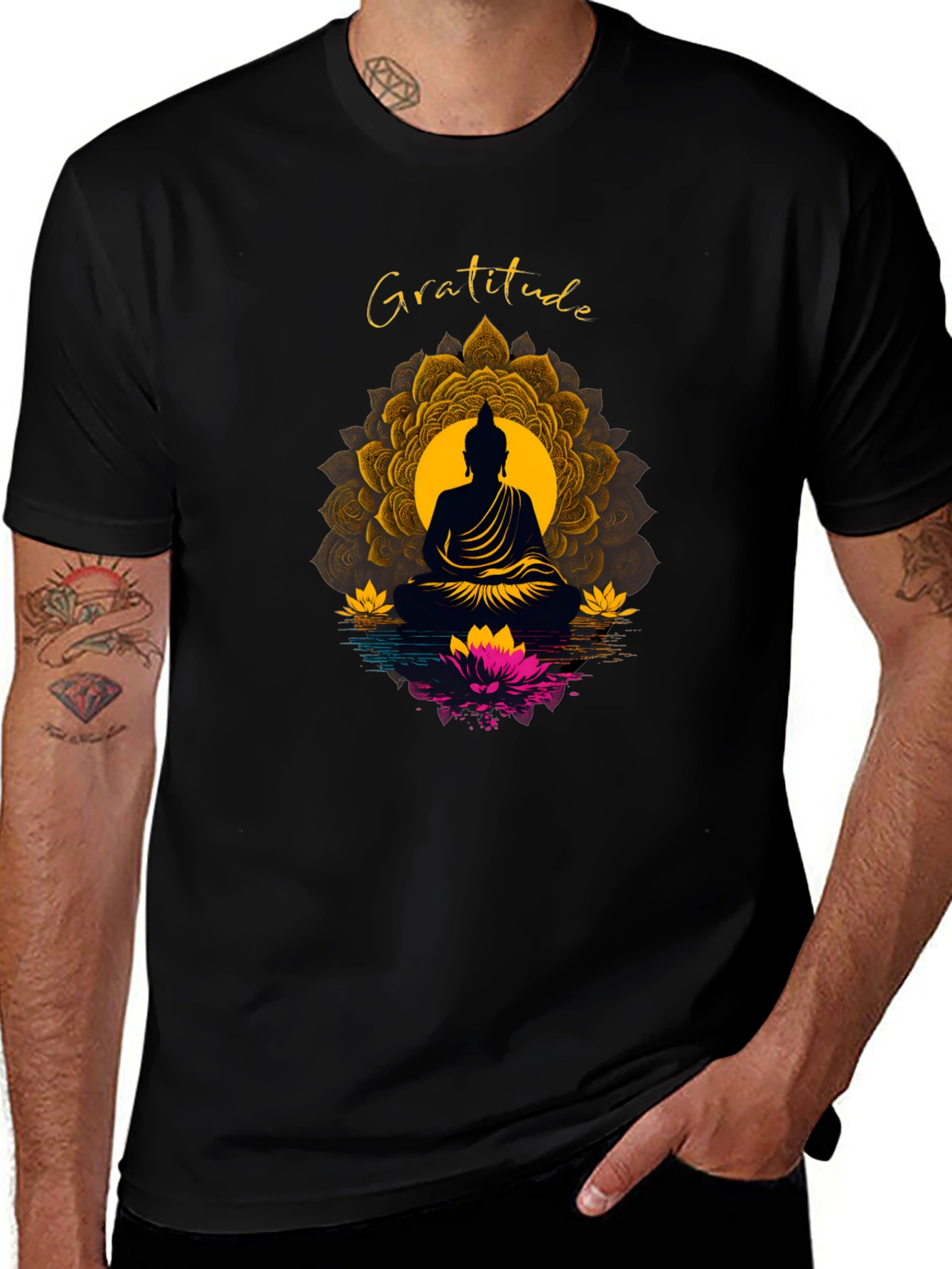 Gratitude Buddha Mandala T-Shirt