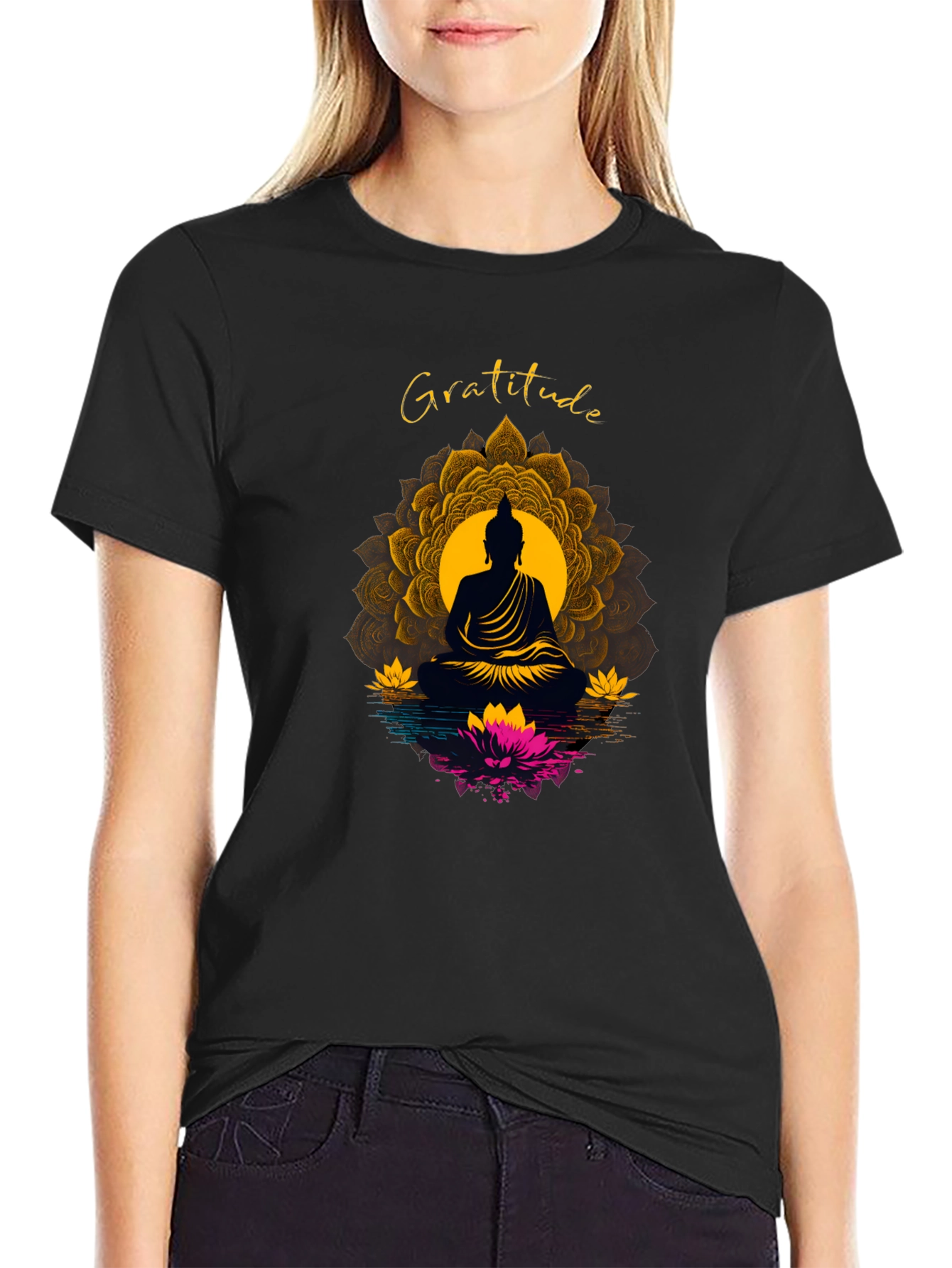 Gratitude Buddha Mandala T-Shirt