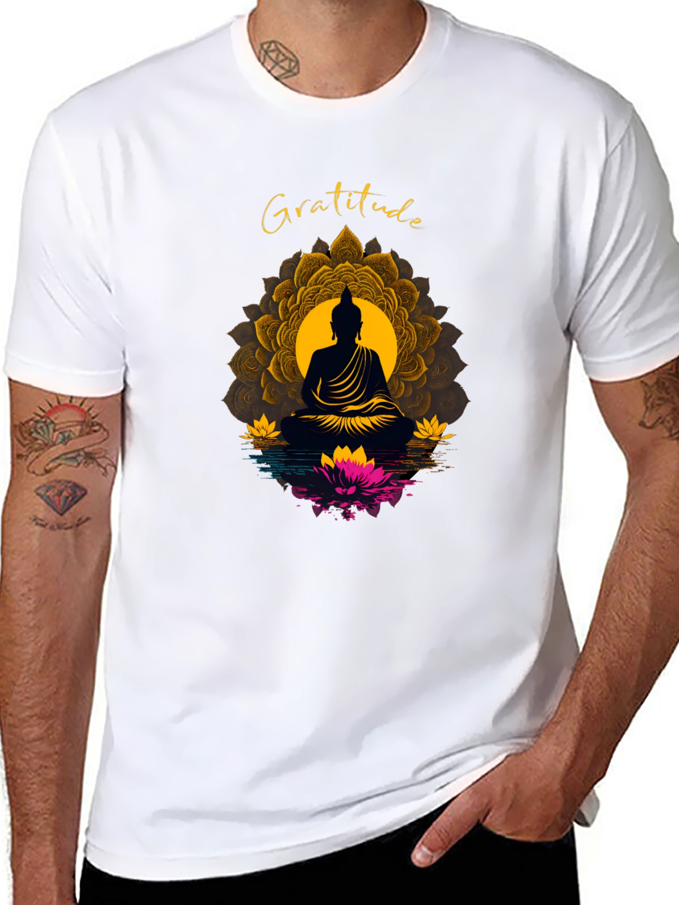 Gratitude Buddha Mandala T-Shirt