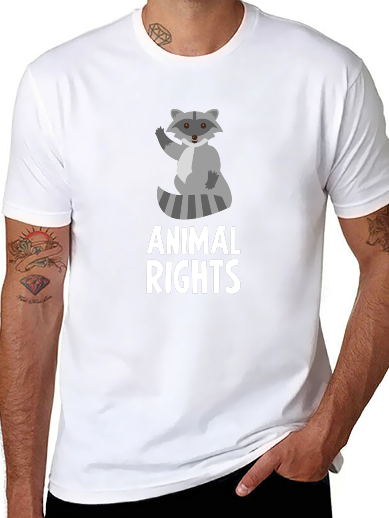 Animal Rights Raccoon Graphic Tee