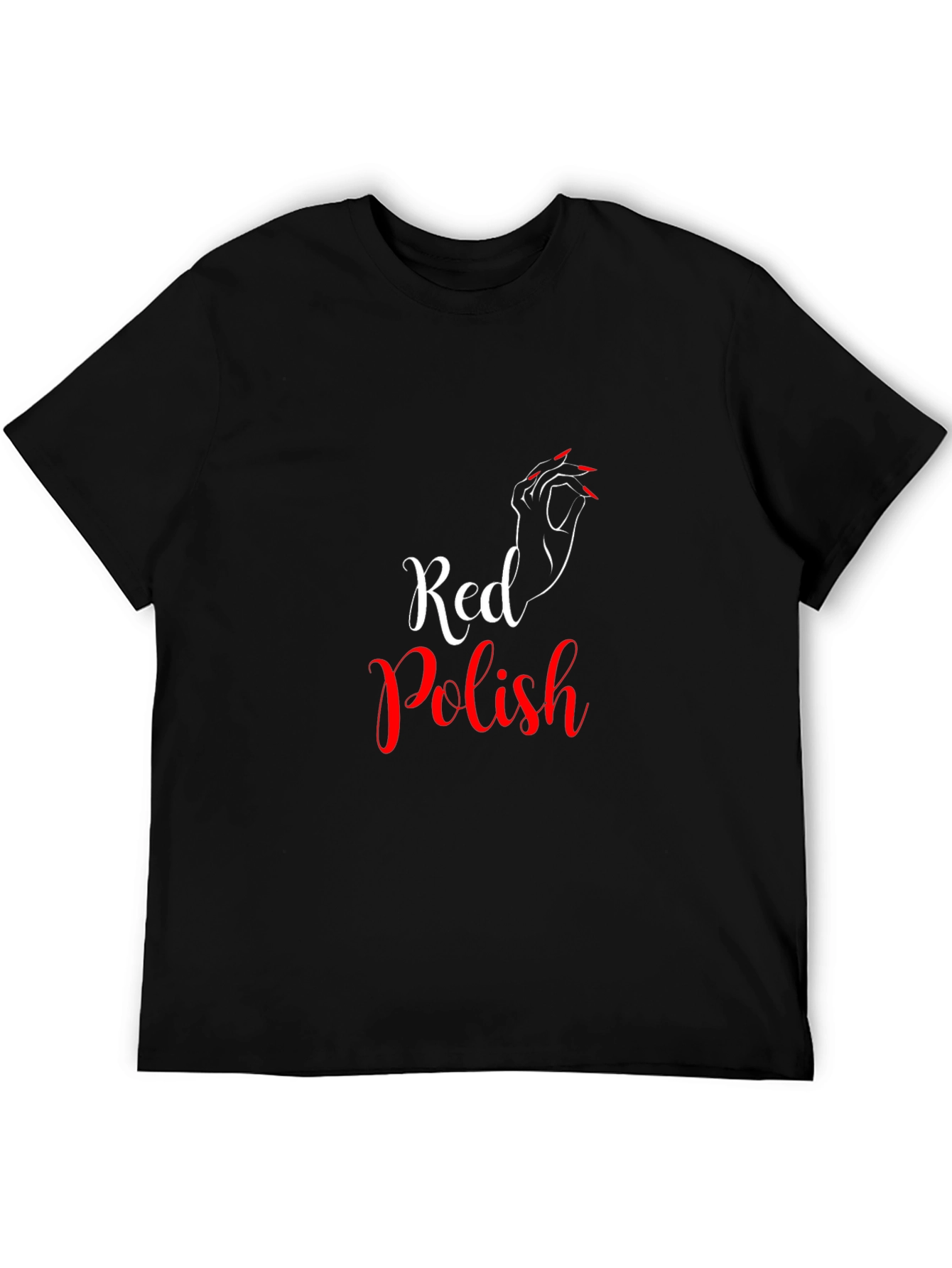 Red Polish Graphic Print Crew Neck T-Shirt