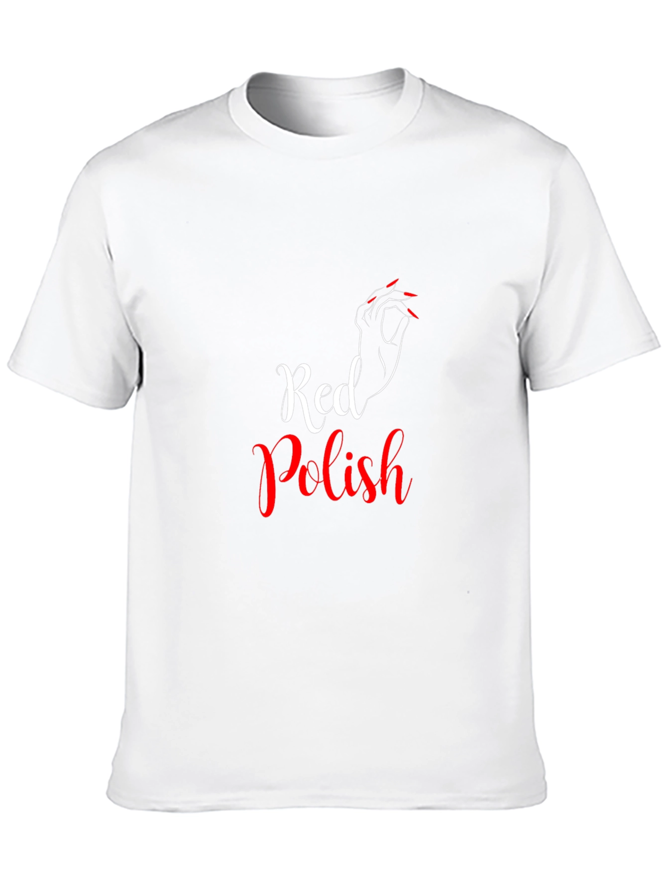 Red Polish Graphic Print Crew Neck T-Shirt