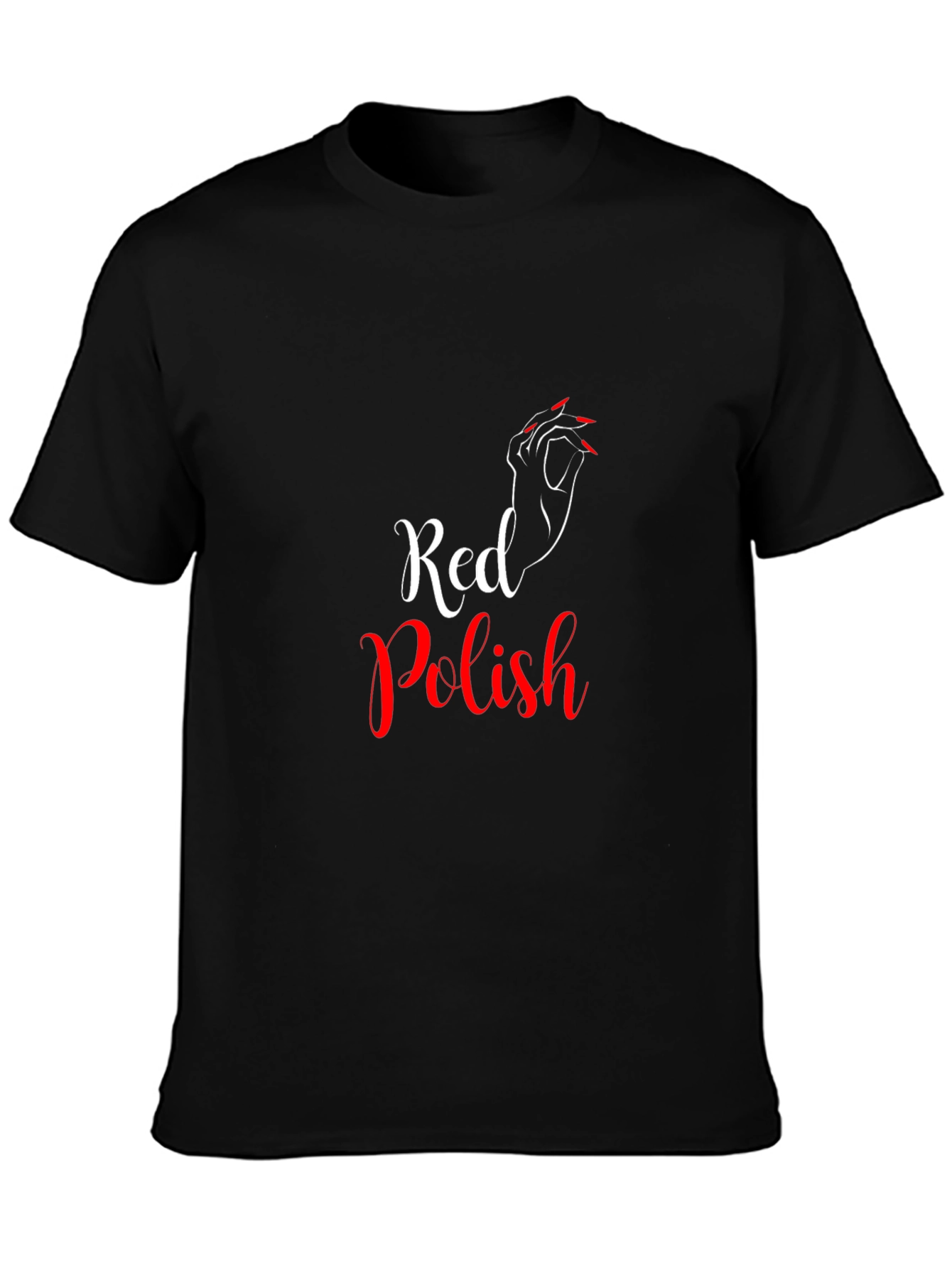 Red Polish Graphic Print Crew Neck T-Shirt