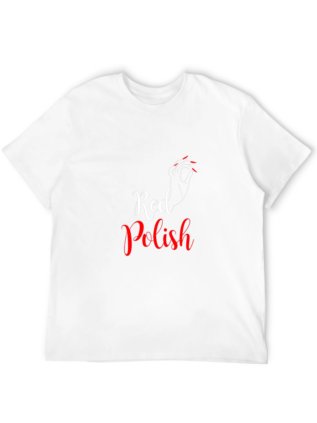 Red Polish Graphic Print Crew Neck T-Shirt