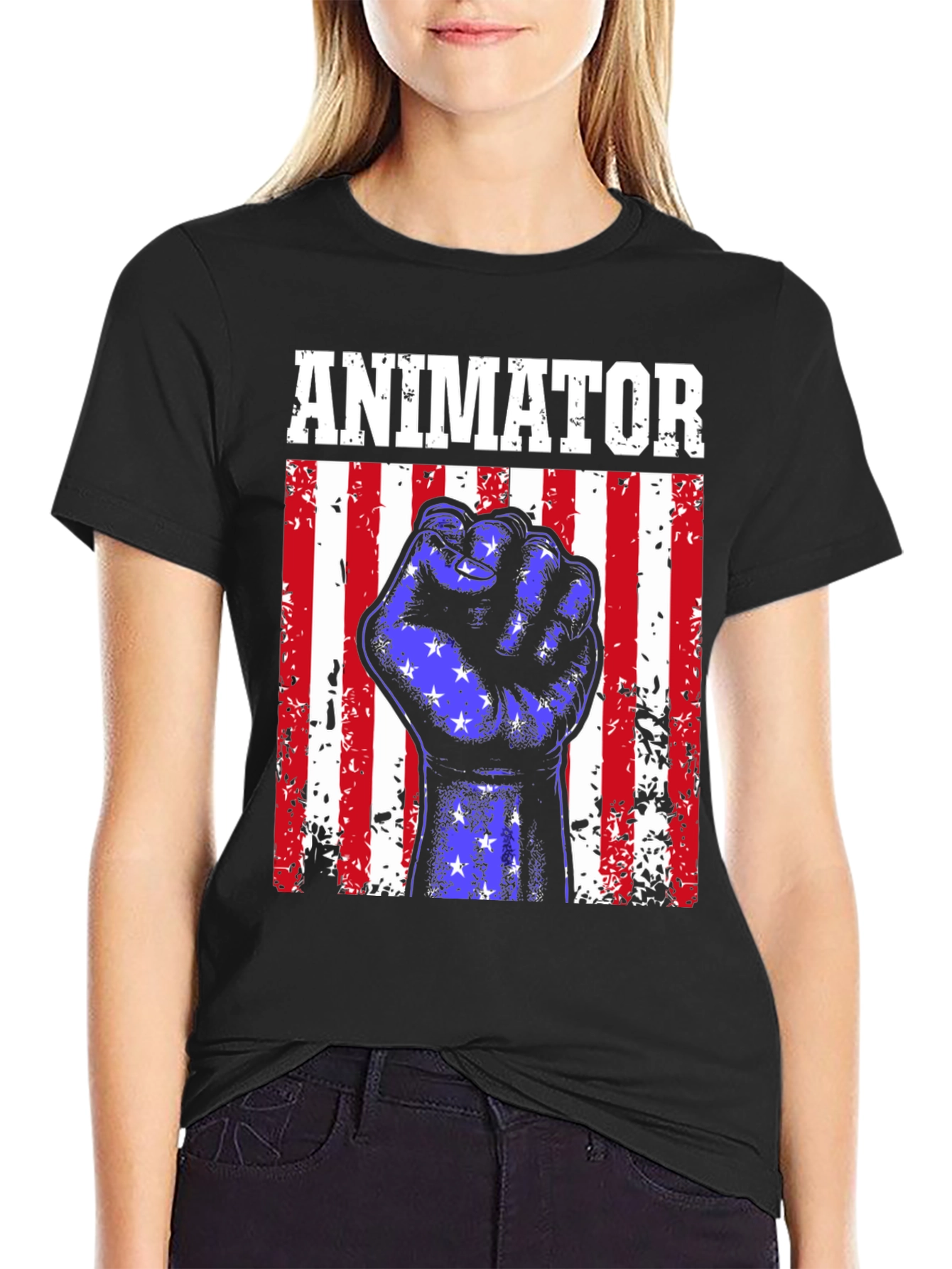 Animator American Flag Fist T-Shirt