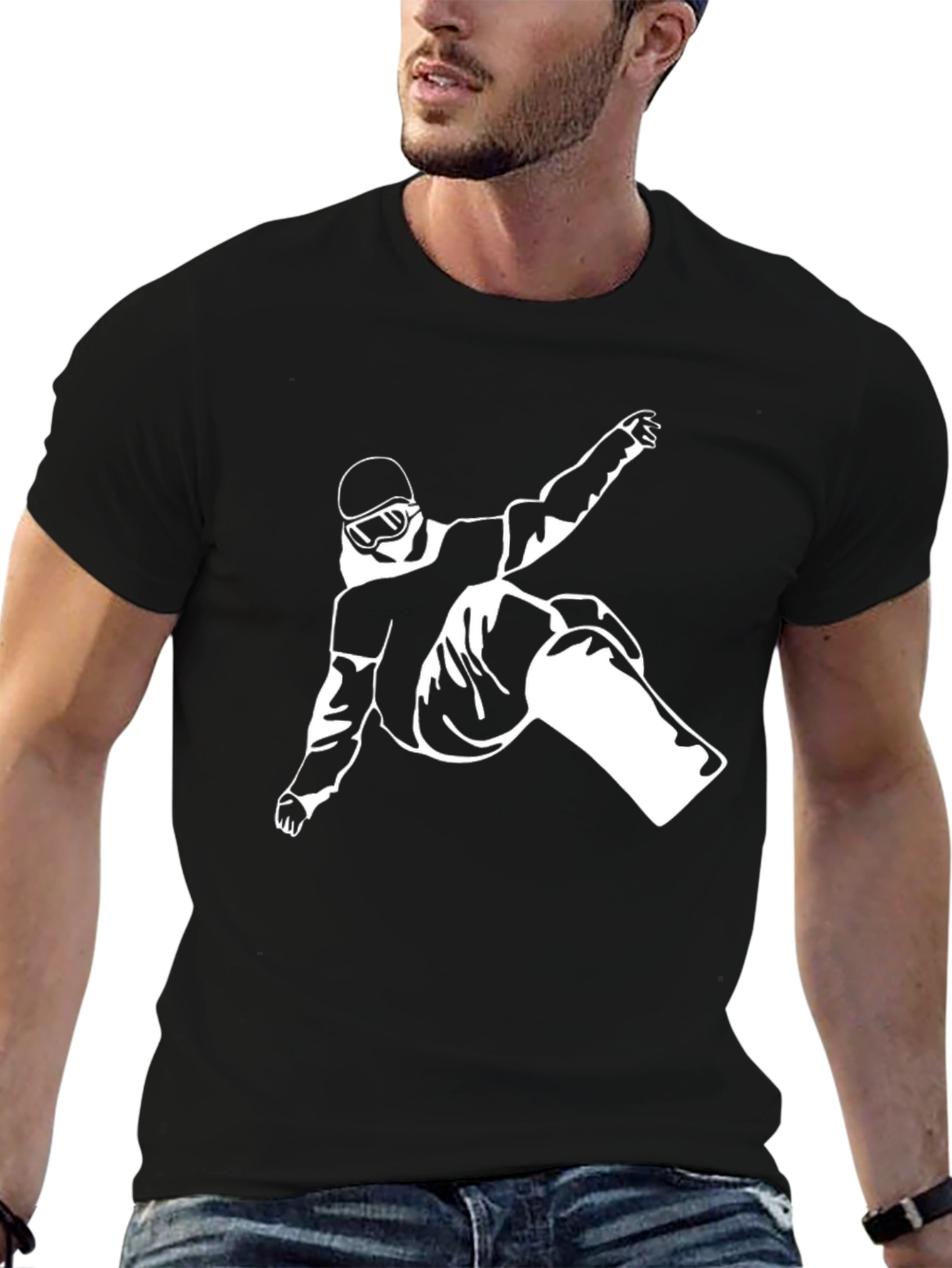 Snowboarder Graphic Black T-Shirt
