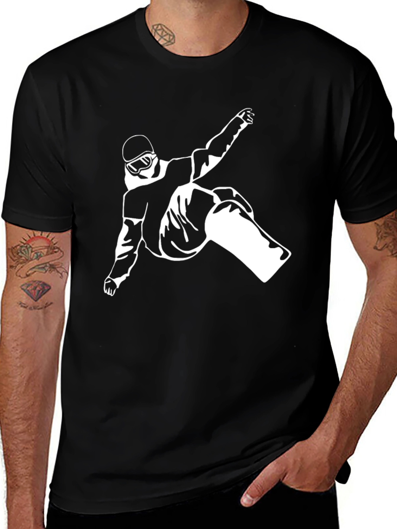 Snowboarder Graphic Black T-Shirt