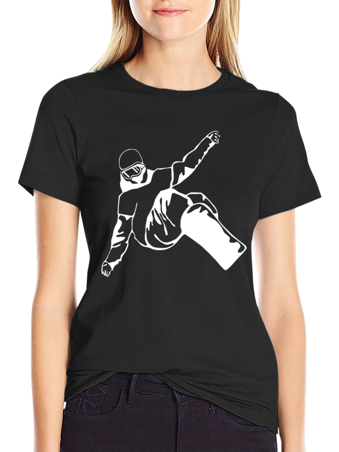 Snowboarder Graphic Black T-Shirt
