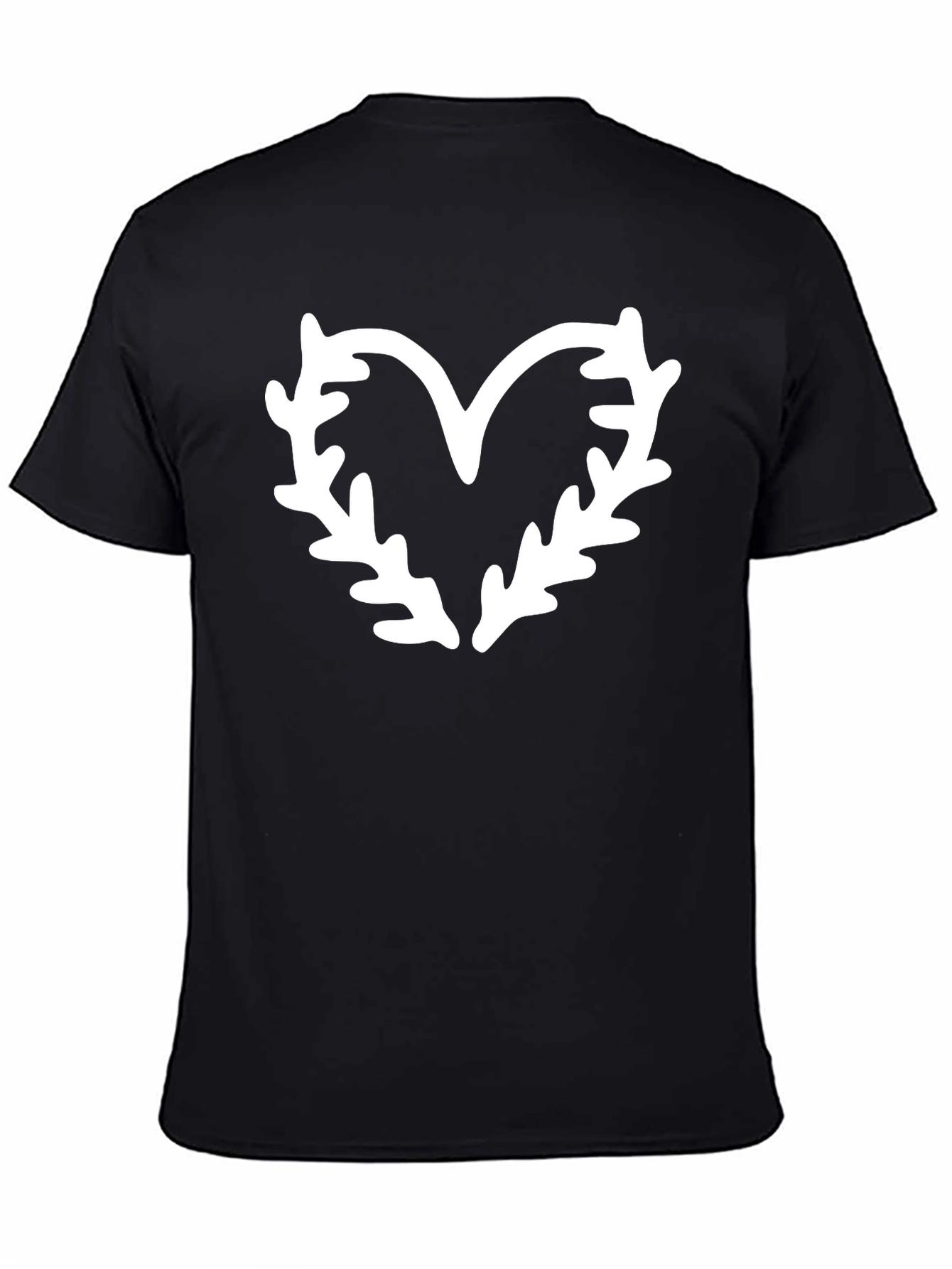 Leaf Heart Graphic Tee - Black