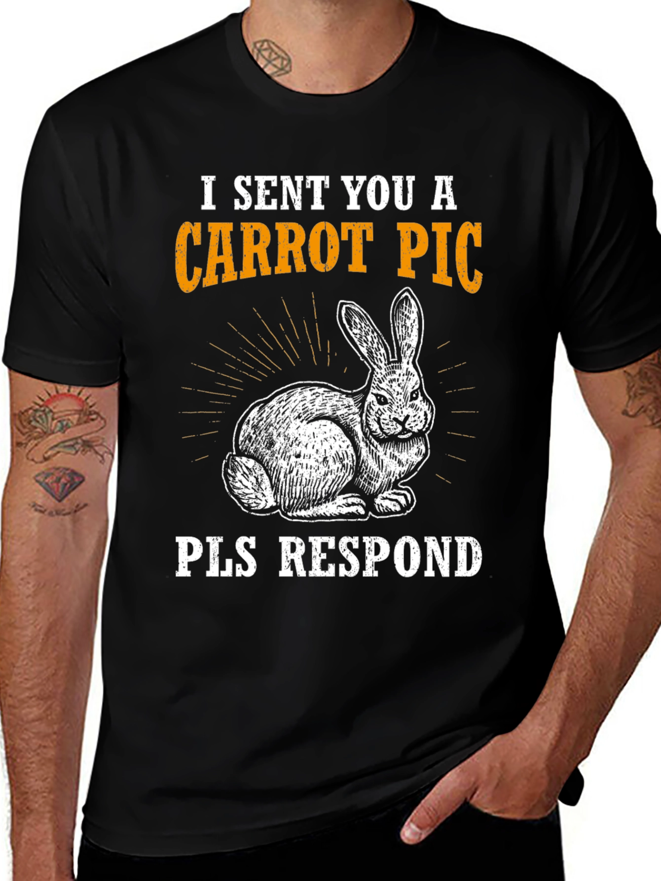 Carrot Pic Bunny Tee - Please Respond Funny T-Shirt