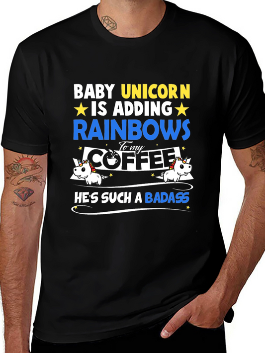 Baby Unicorn Adding Rainbows Coffee Graphic Tee