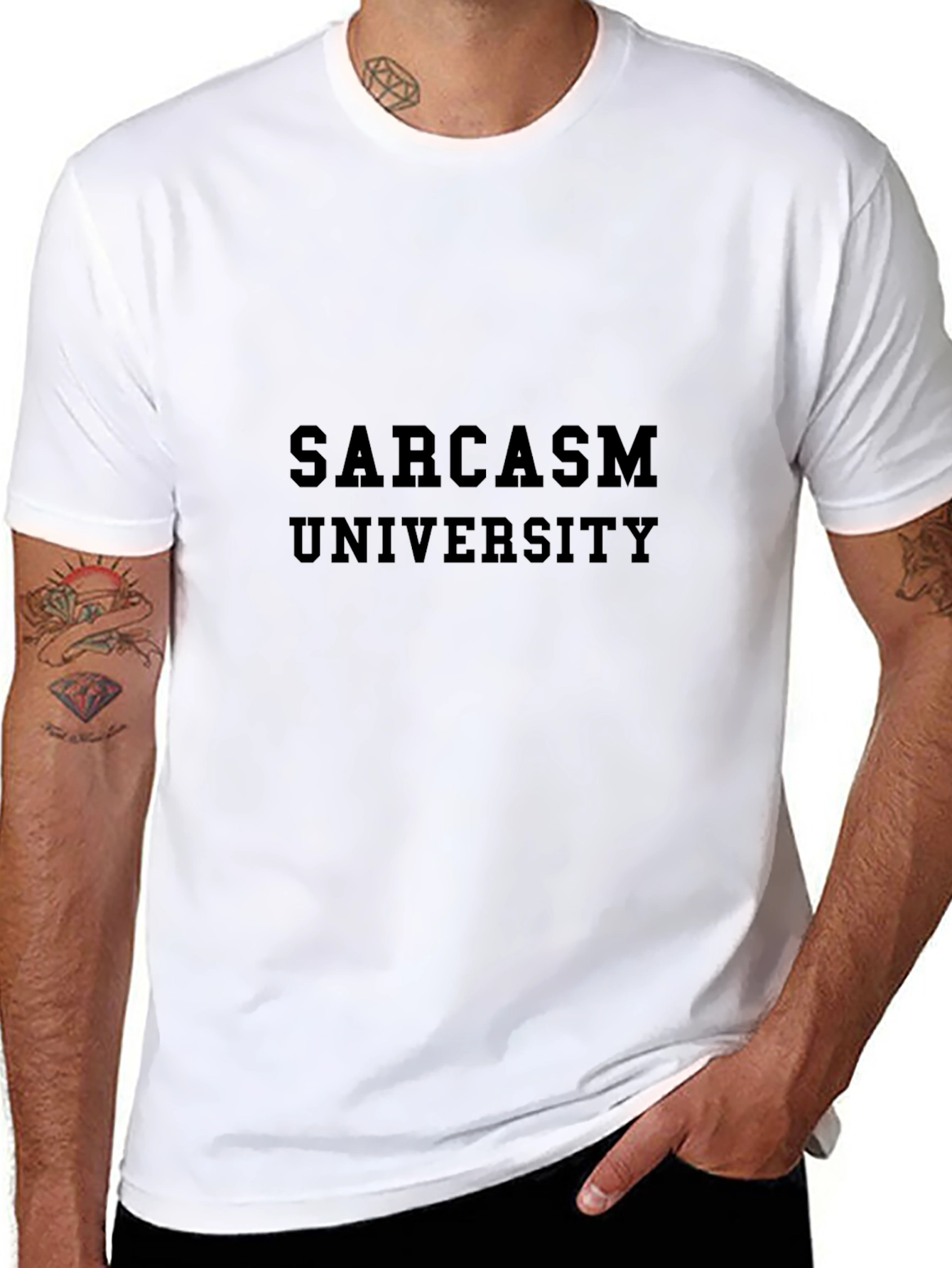 Sarcasm University T-Shirt - Humorous Black Tee