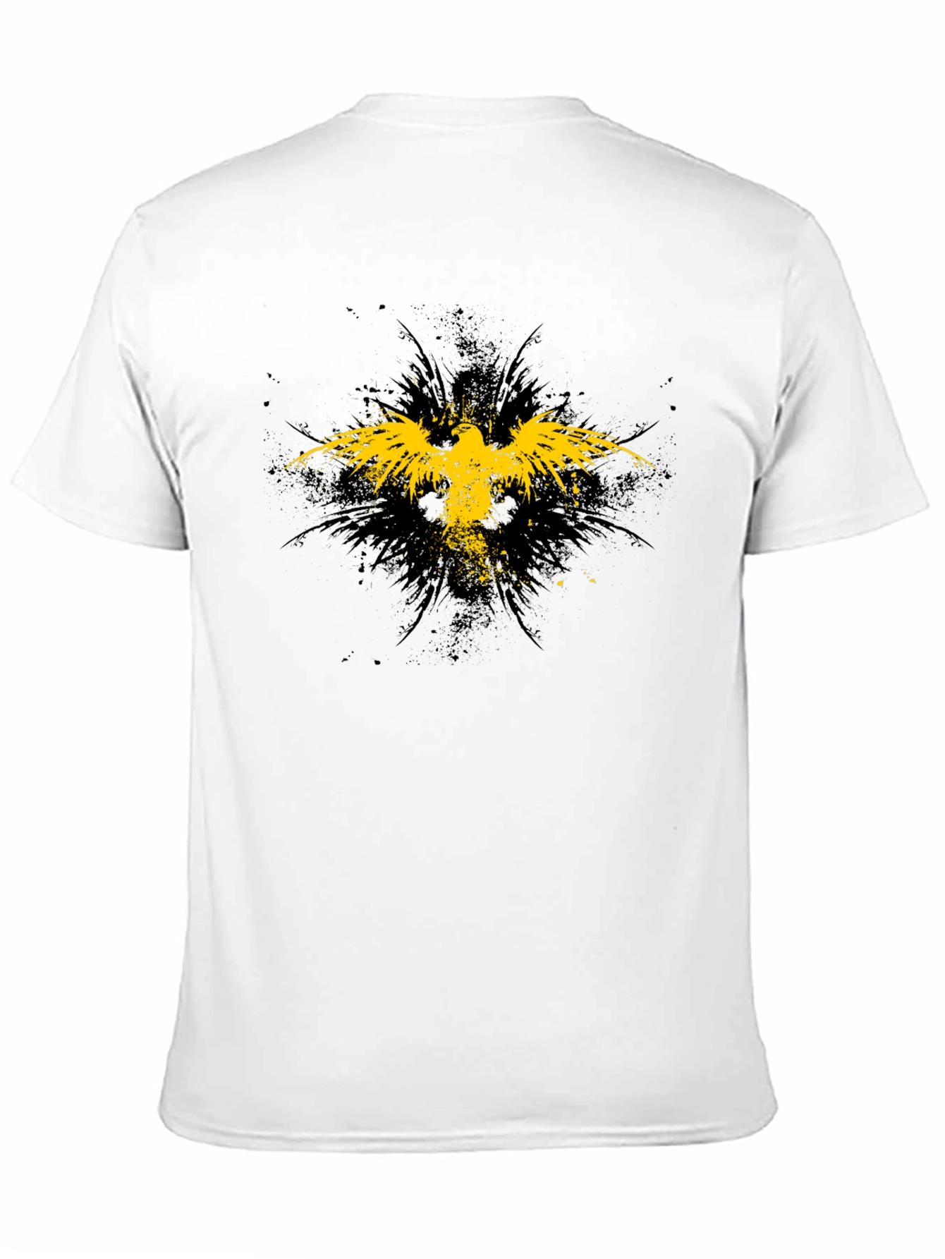 Black T-Shirt with Yellow Eagle Graphic