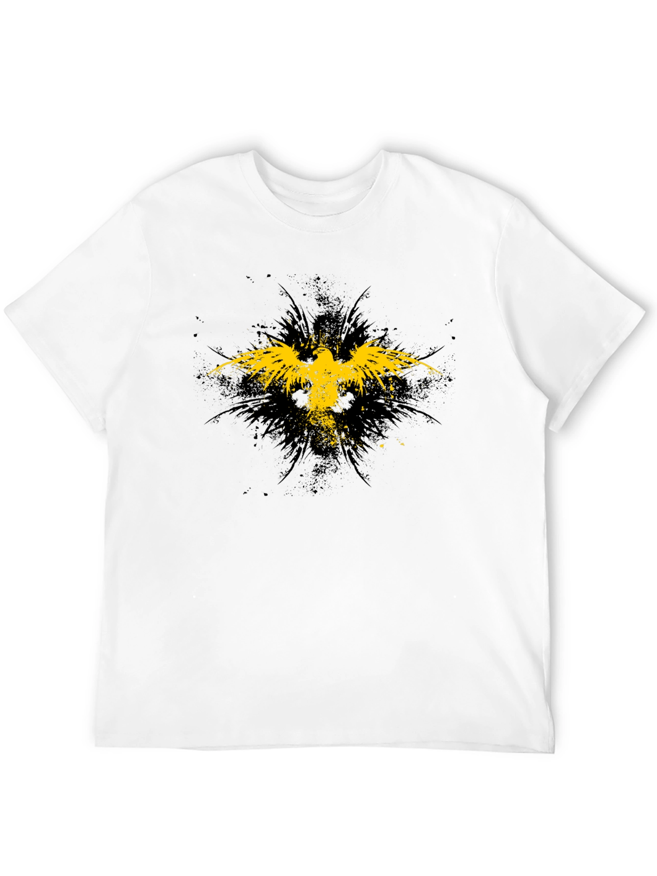Black T-Shirt with Yellow Eagle Graphic