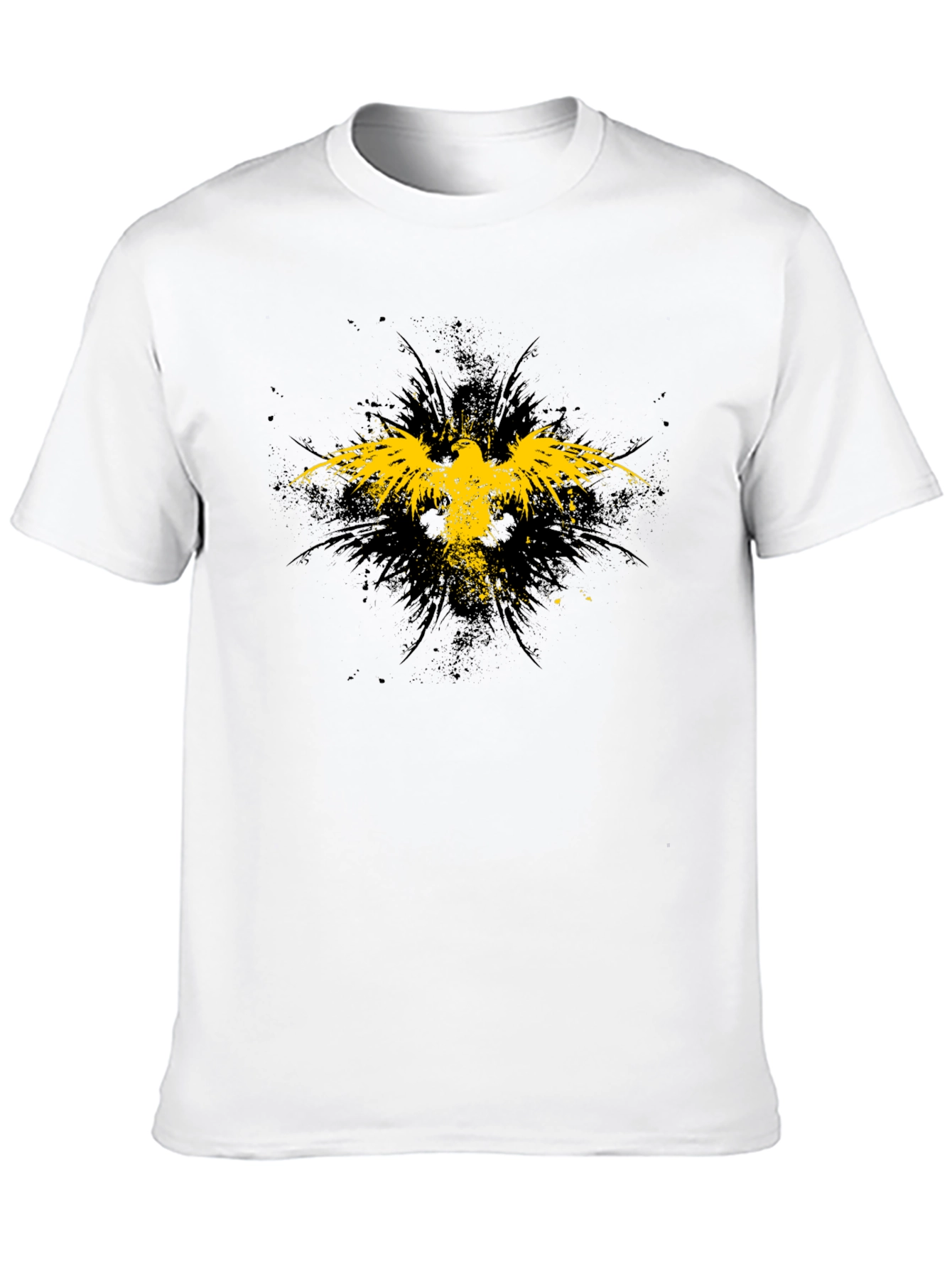 Black T-Shirt with Yellow Eagle Graphic