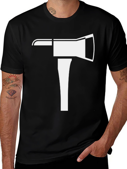 Axe Graphic Tee - Black Cotton Casual Shirt