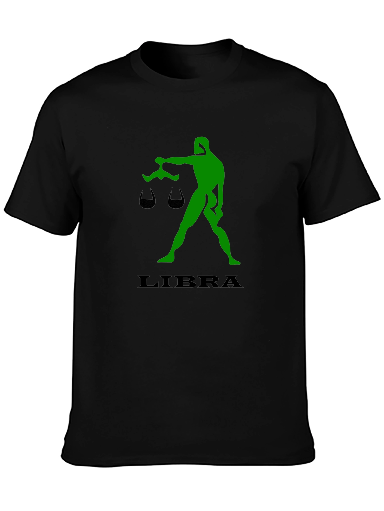 Libra Zodiac Sign Graphic Black T-Shirt