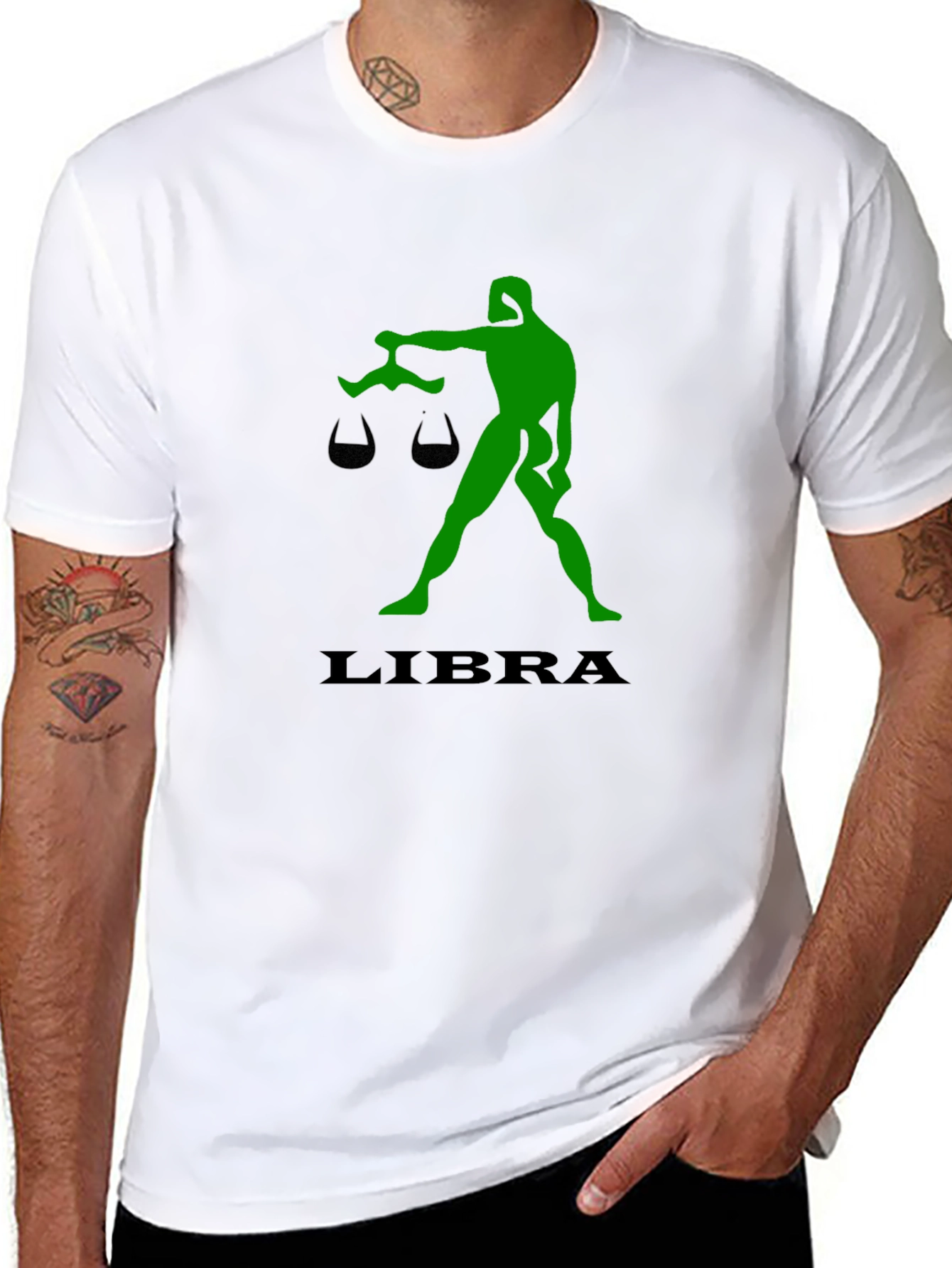 Libra Zodiac Sign Graphic Black T-Shirt