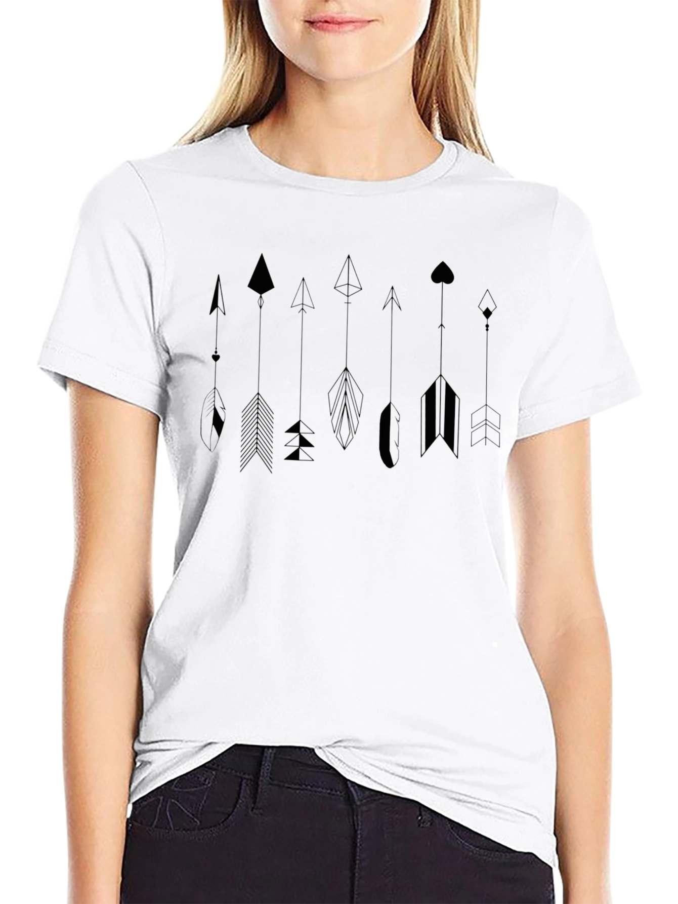 Arrow Graphic Black Tee - Stylish Casual Wear