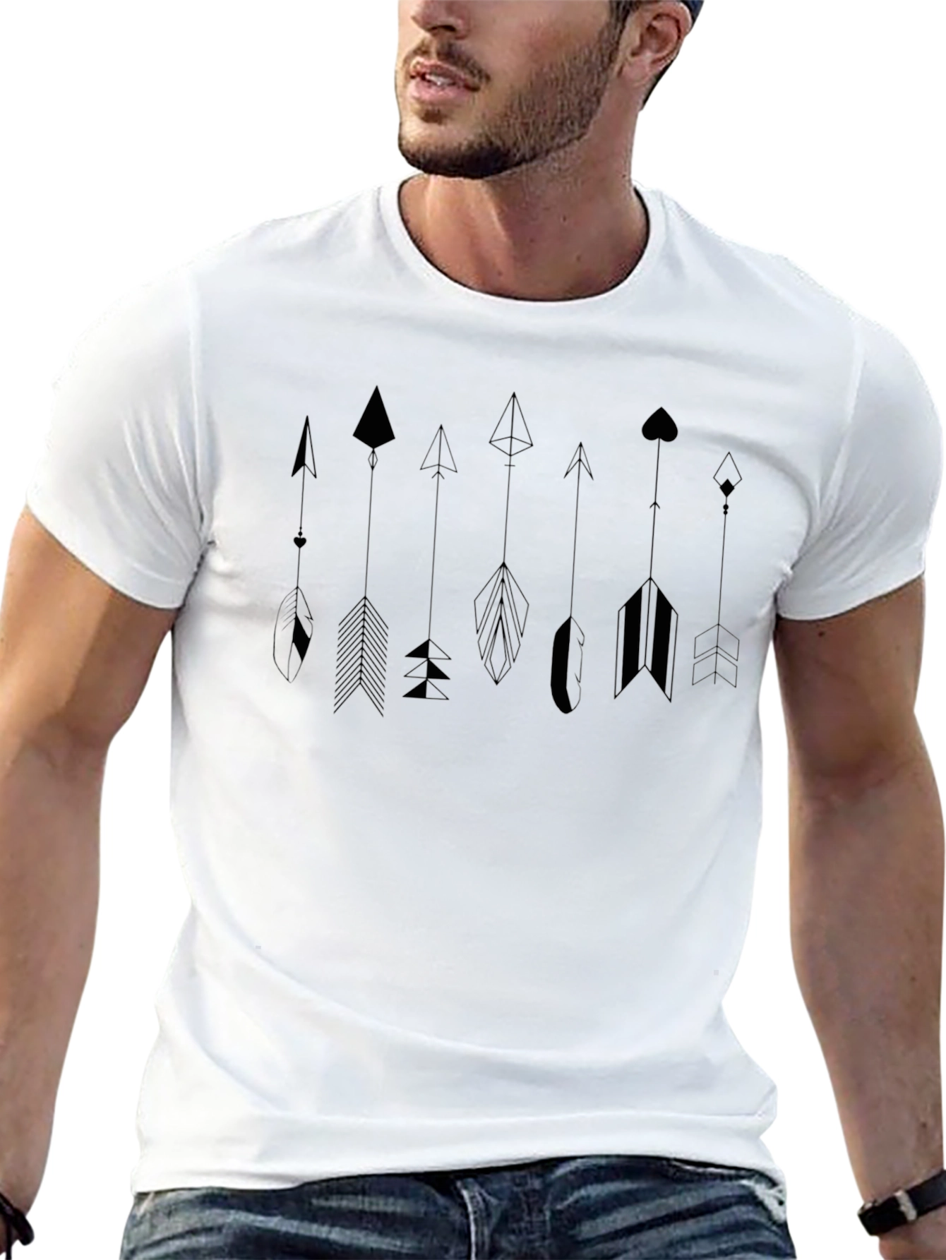 Arrow Graphic Black Tee - Stylish Casual Wear