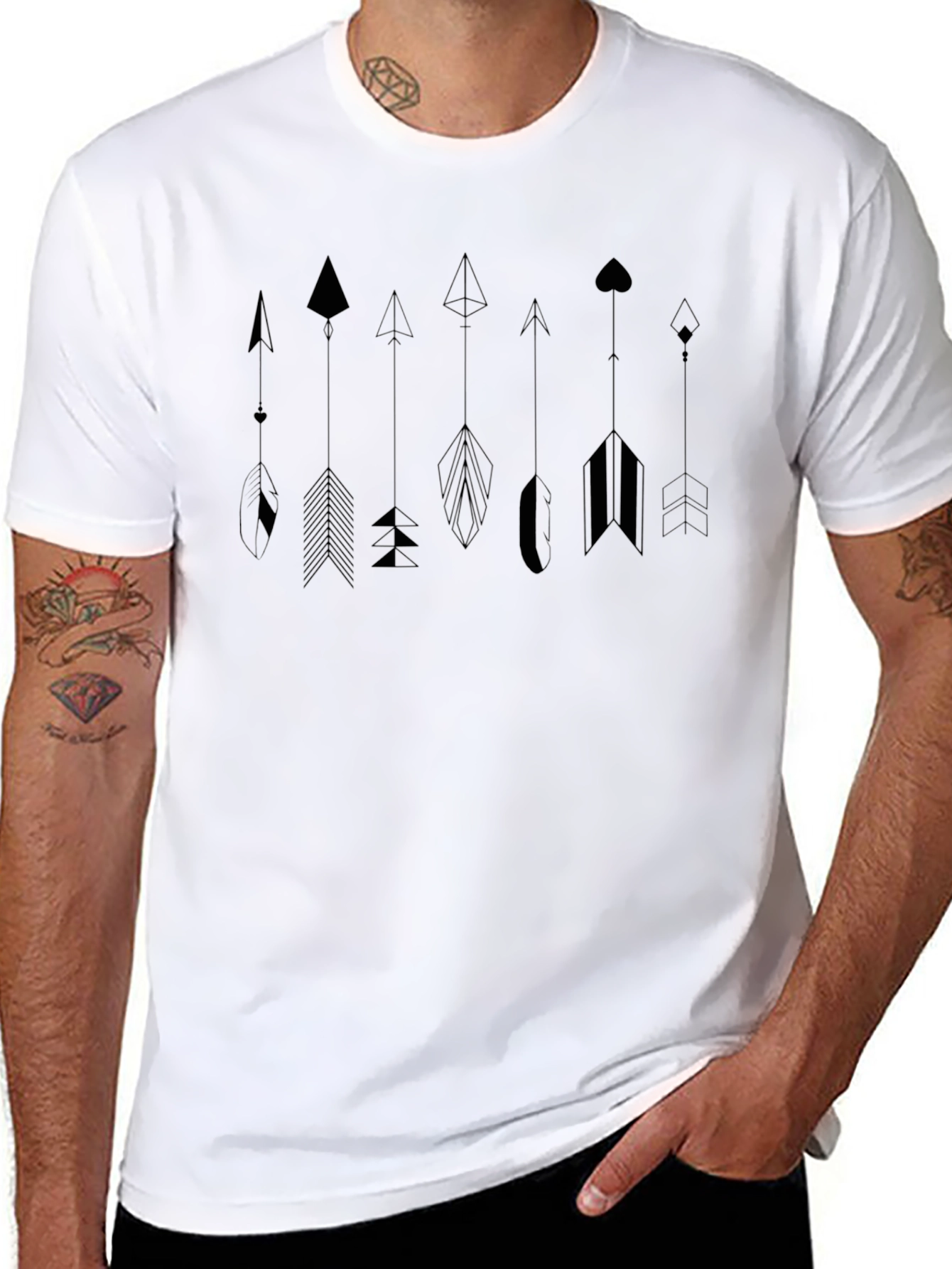 Arrow Graphic Black Tee - Stylish Casual Wear