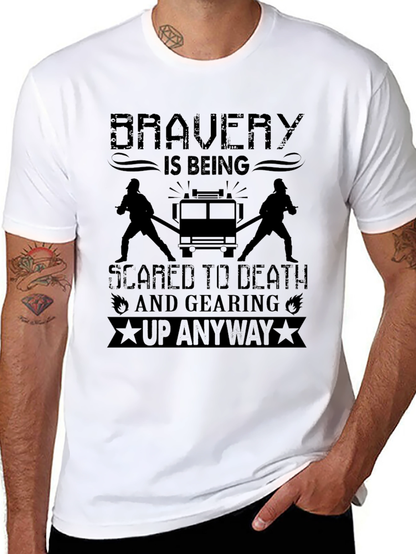 Firefighter Bravery Graphic T-Shirt